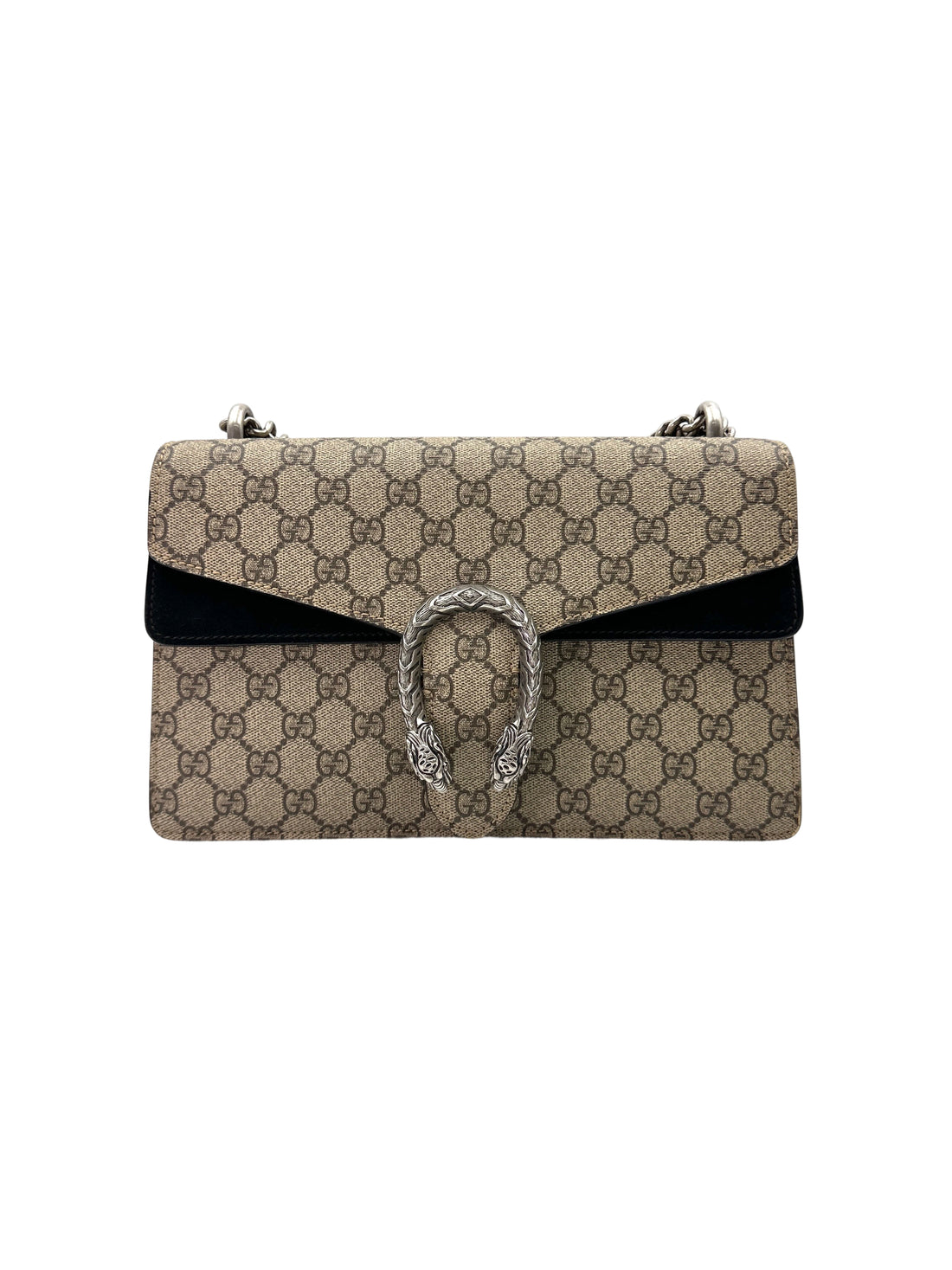 Gucci Dionysus GG Supreme Canvas Medium Size Shoulder Bag With Black Tirm GG852