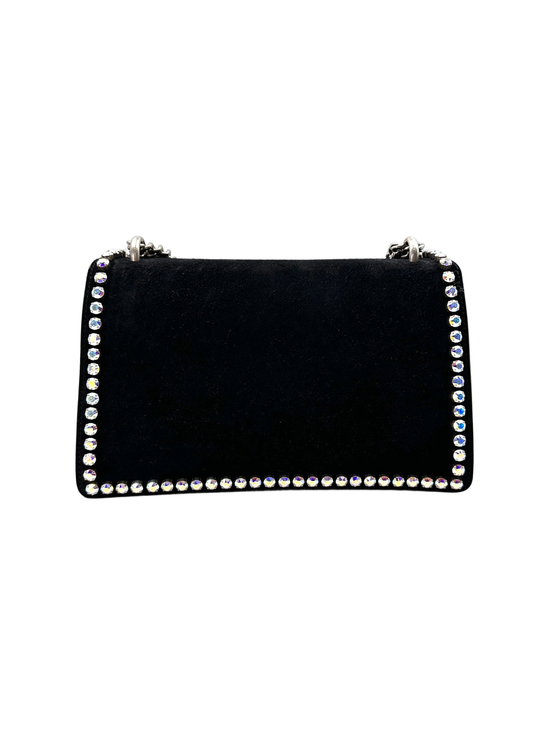 Gucci Dionysus Black Suede With Iridescent Crystal Embellishments Shoulder Bag GG853