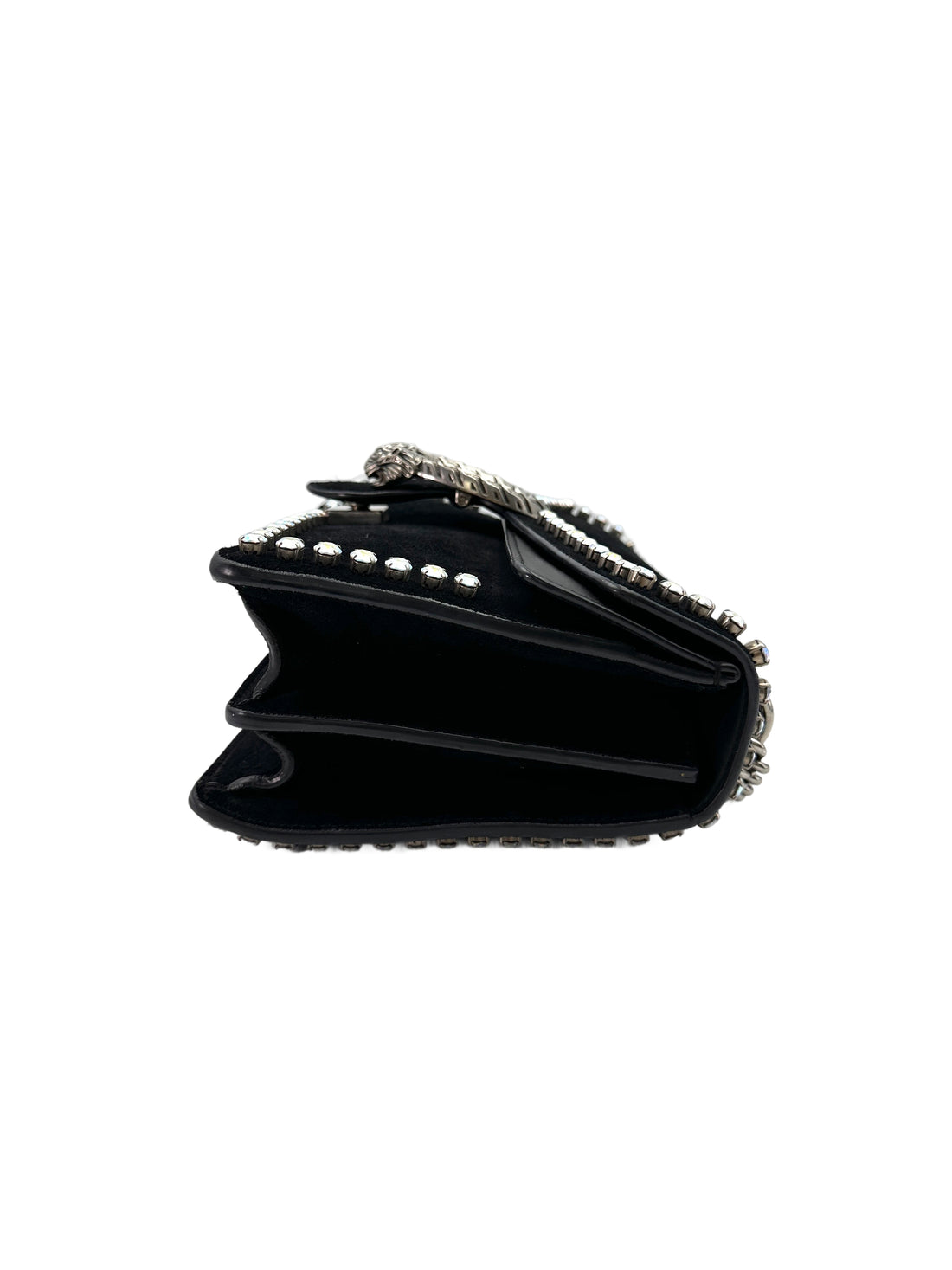 Gucci Dionysus Black Suede With Iridescent Crystal Embellishments Shoulder Bag GG853