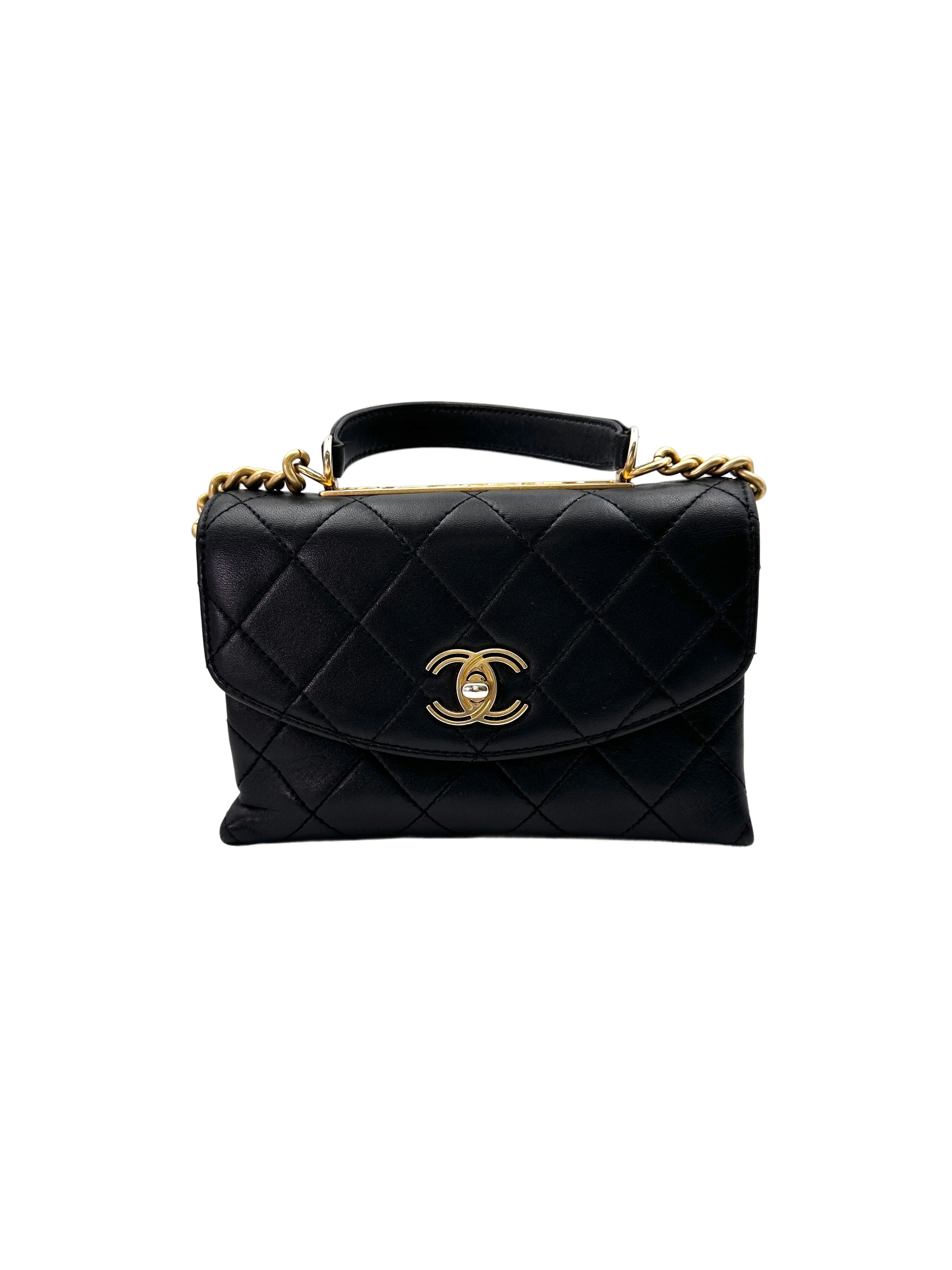 Chanel Trendy CC Black Quilted Lambskin Top Handle Bag(28***34) CC1803