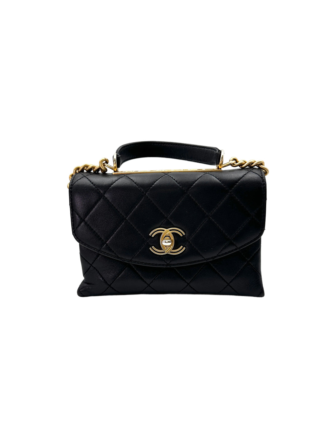 Chanel Trendy CC Black Quilted Lambskin Top Handle Bag(28***34) CC1803