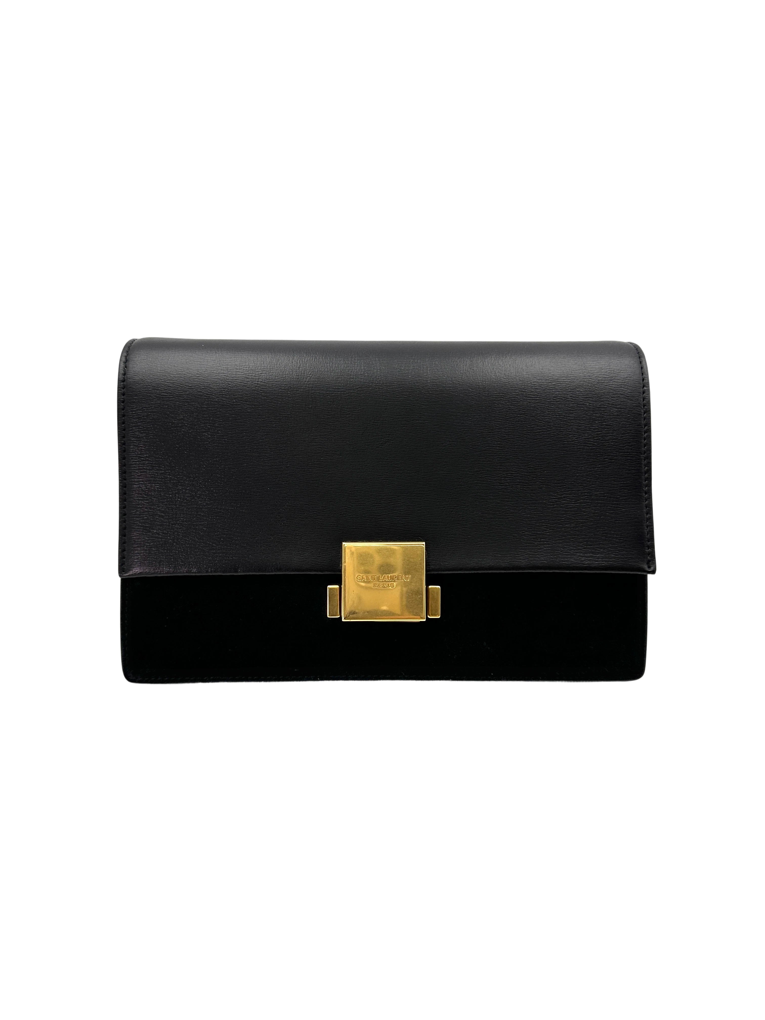 Saint Laurent Bellechasse Black Leather Shoulder Bag IRIS173
