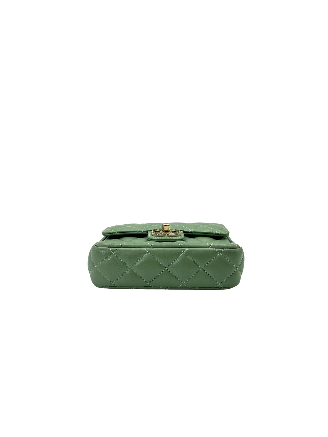 Chanel 23P Mint Green Quilted Lambskin Flap Bag With Candy Resin Heart Chain(PP***95) CC1804