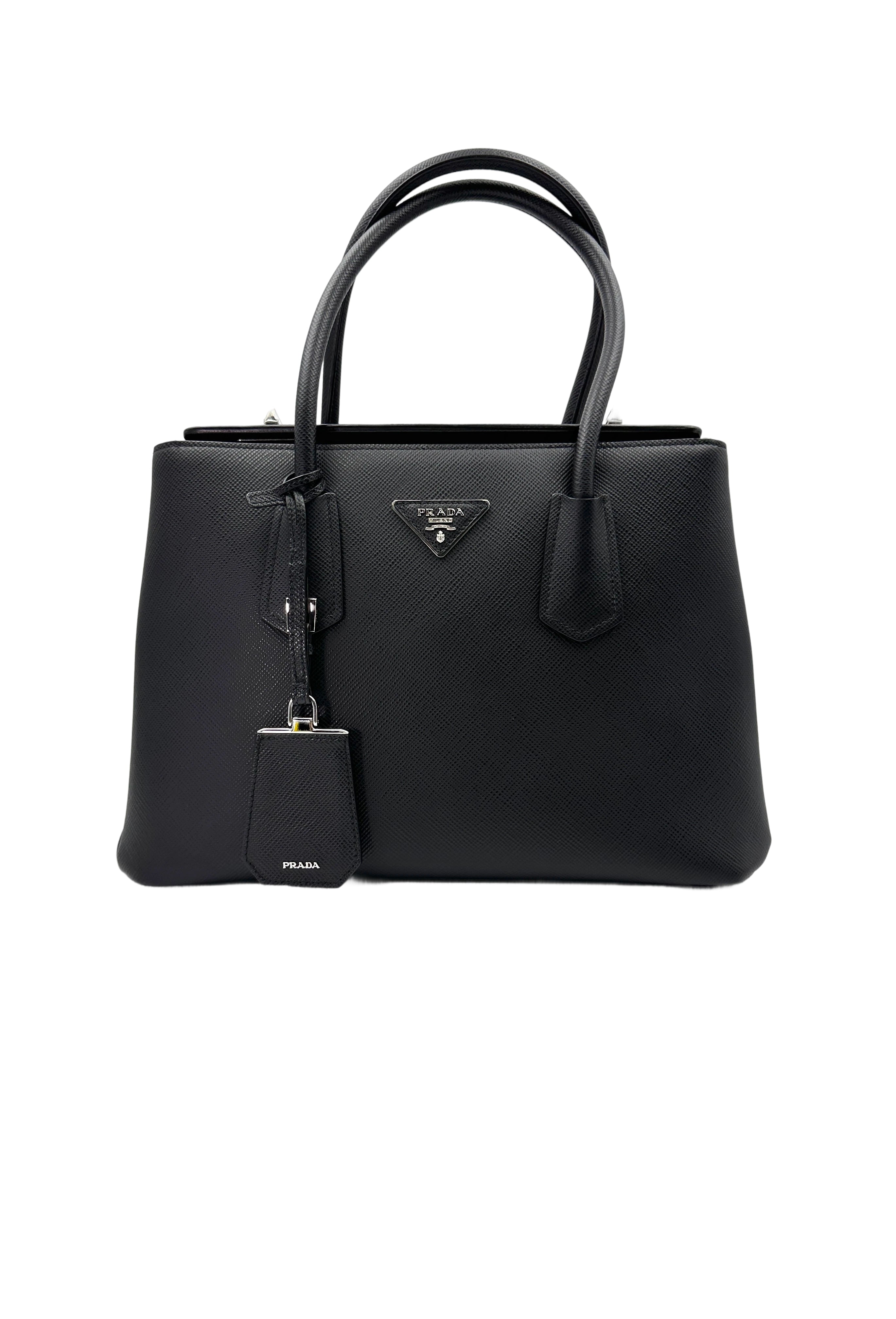 Prada Galleria Black Saffiano Lux Leather Handle Bag PR273