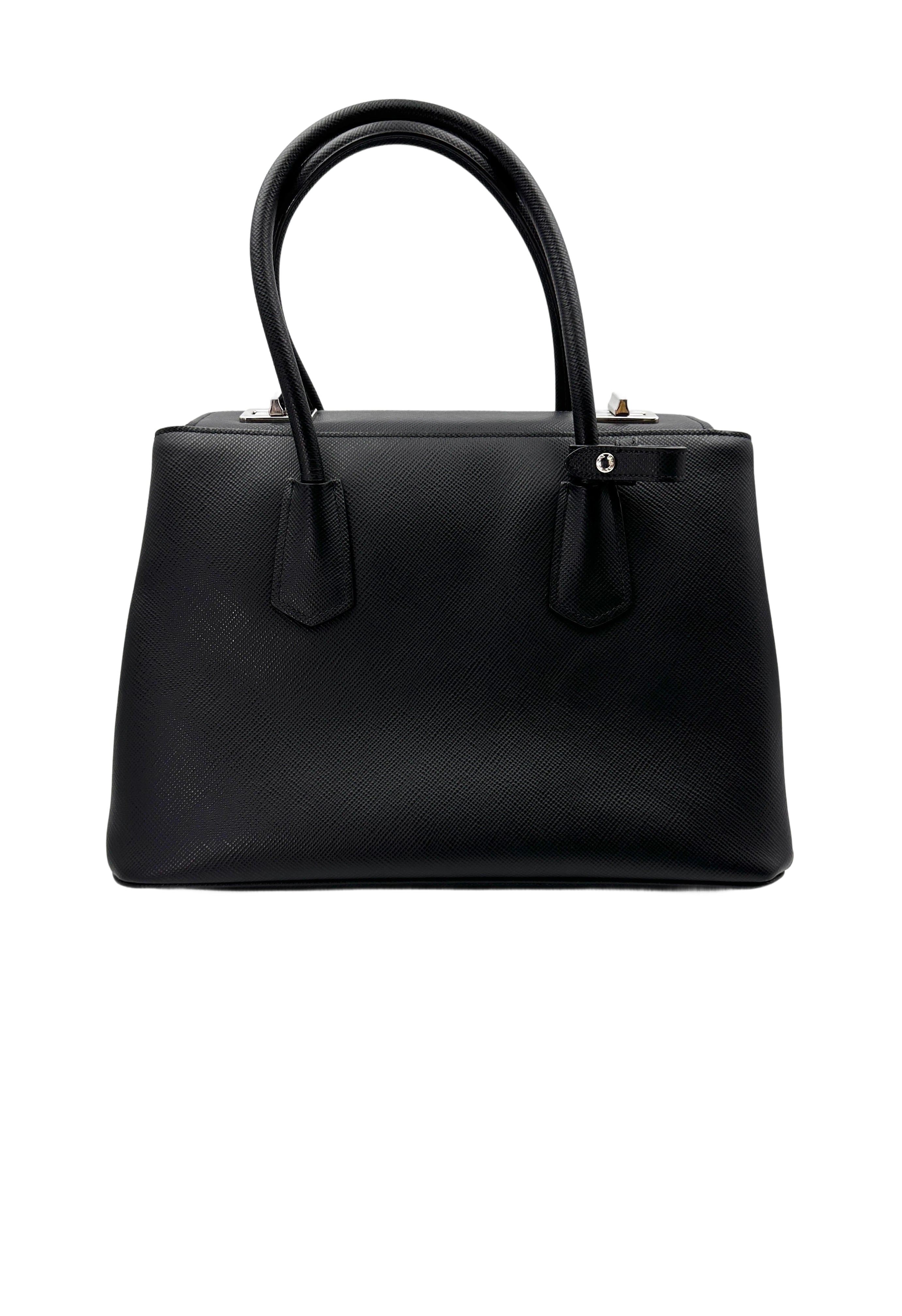 Prada Galleria Black Saffiano Lux Leather Handle Bag PR273