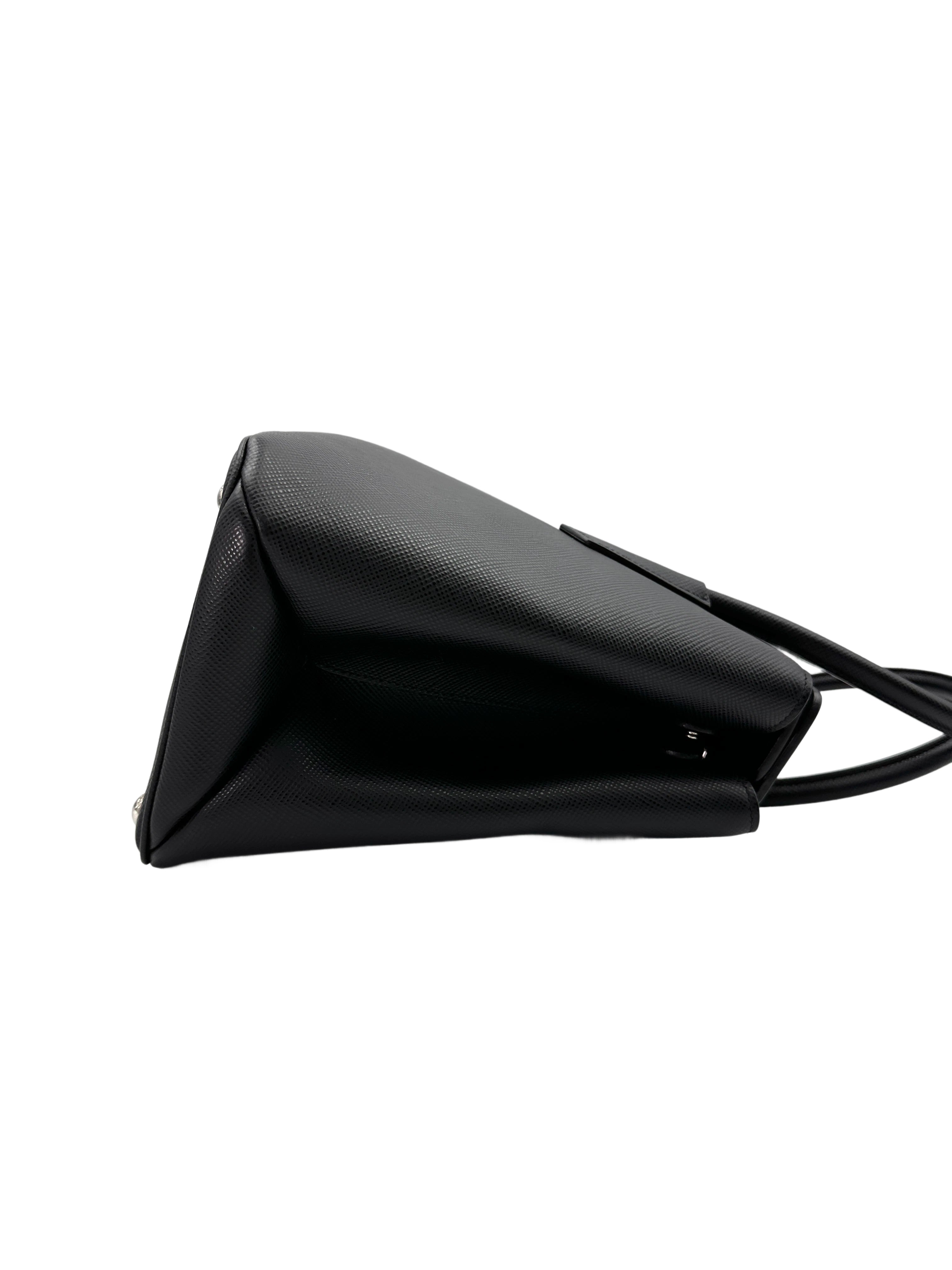Prada Galleria Black Saffiano Lux Leather Handle Bag PR273