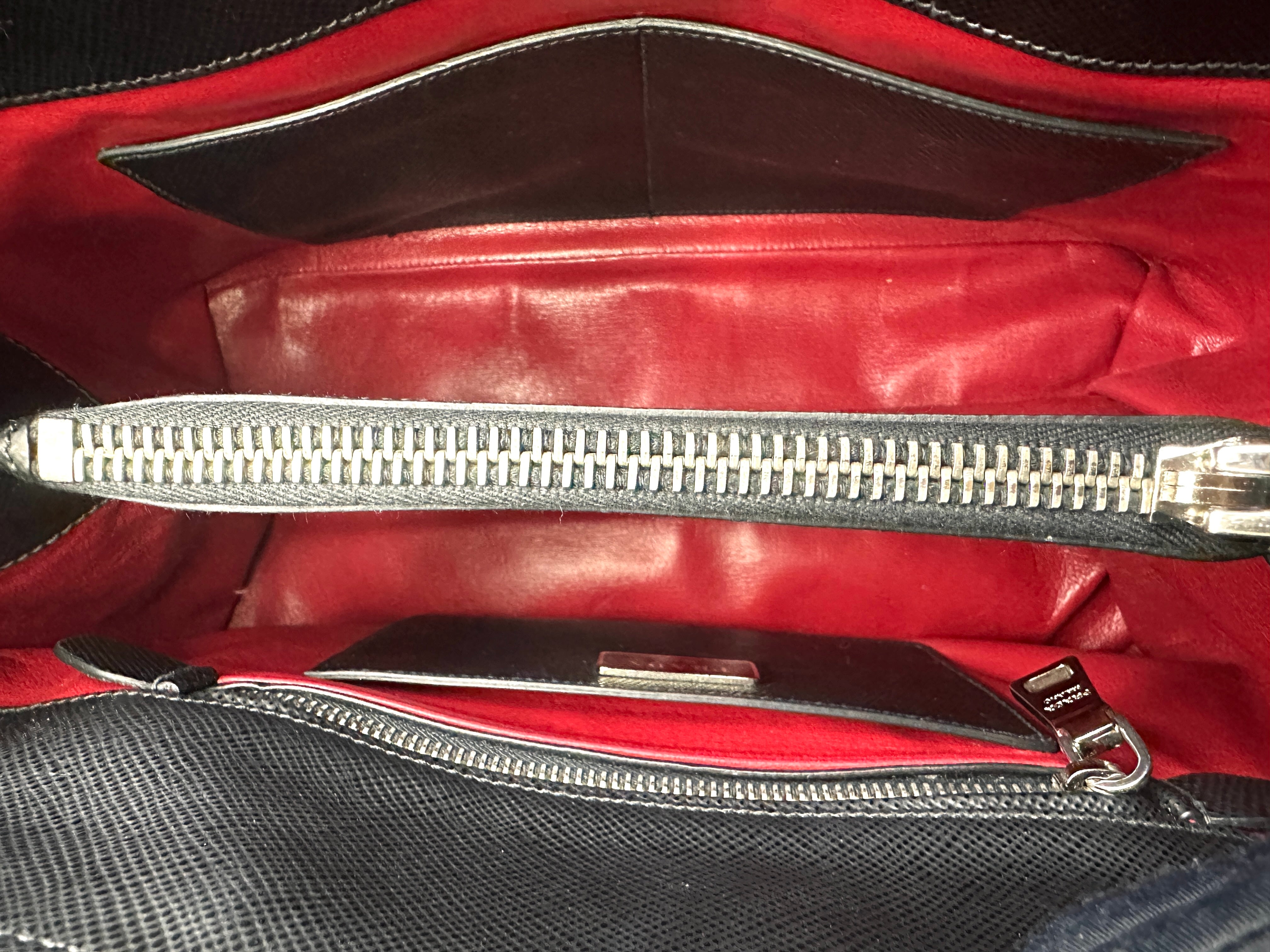 Prada Galleria Black Saffiano Lux Leather Handle Bag PR273
