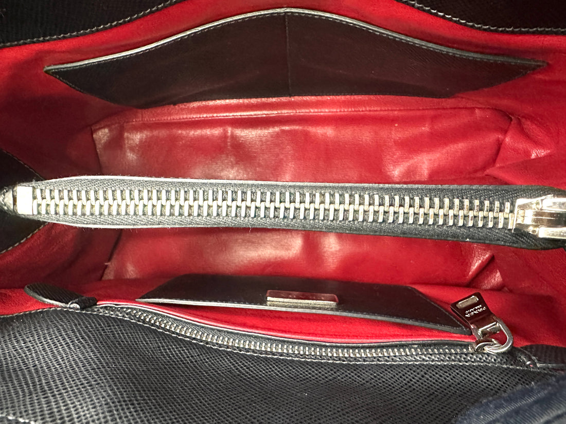 Prada Galleria Black Saffiano Lux Leather Handle Bag PR273