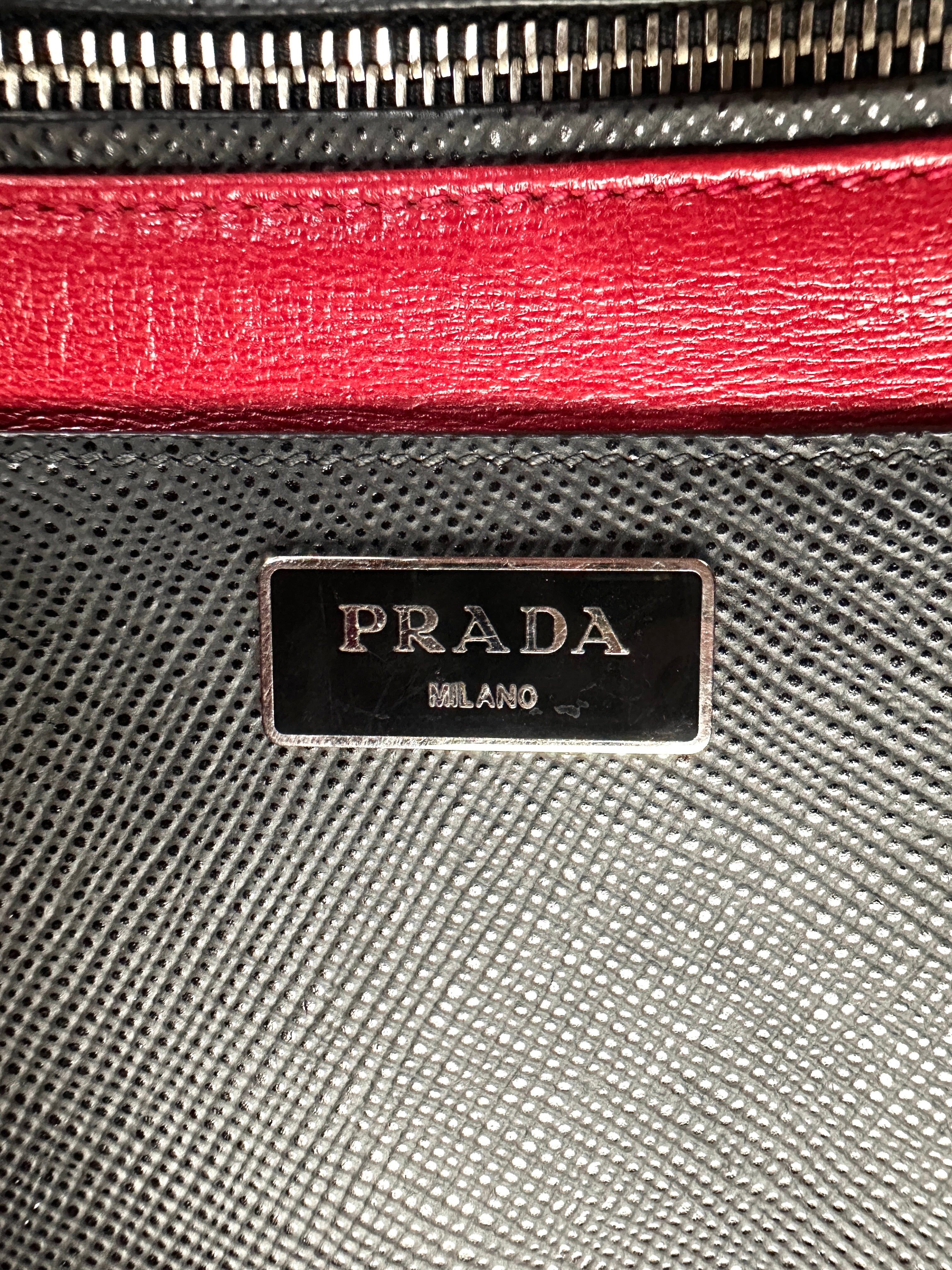 Prada Galleria Black Saffiano Lux Leather Handle Bag PR273