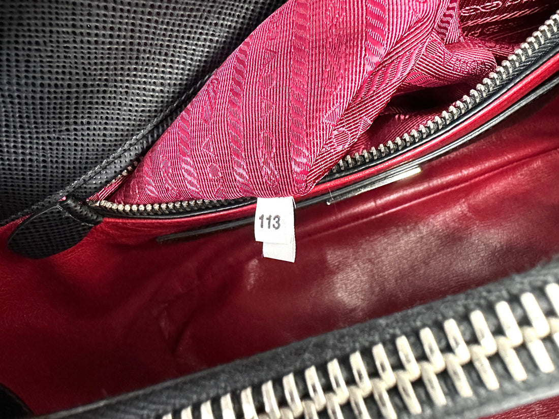 Prada Galleria Black Saffiano Lux Leather Handle Bag PR273