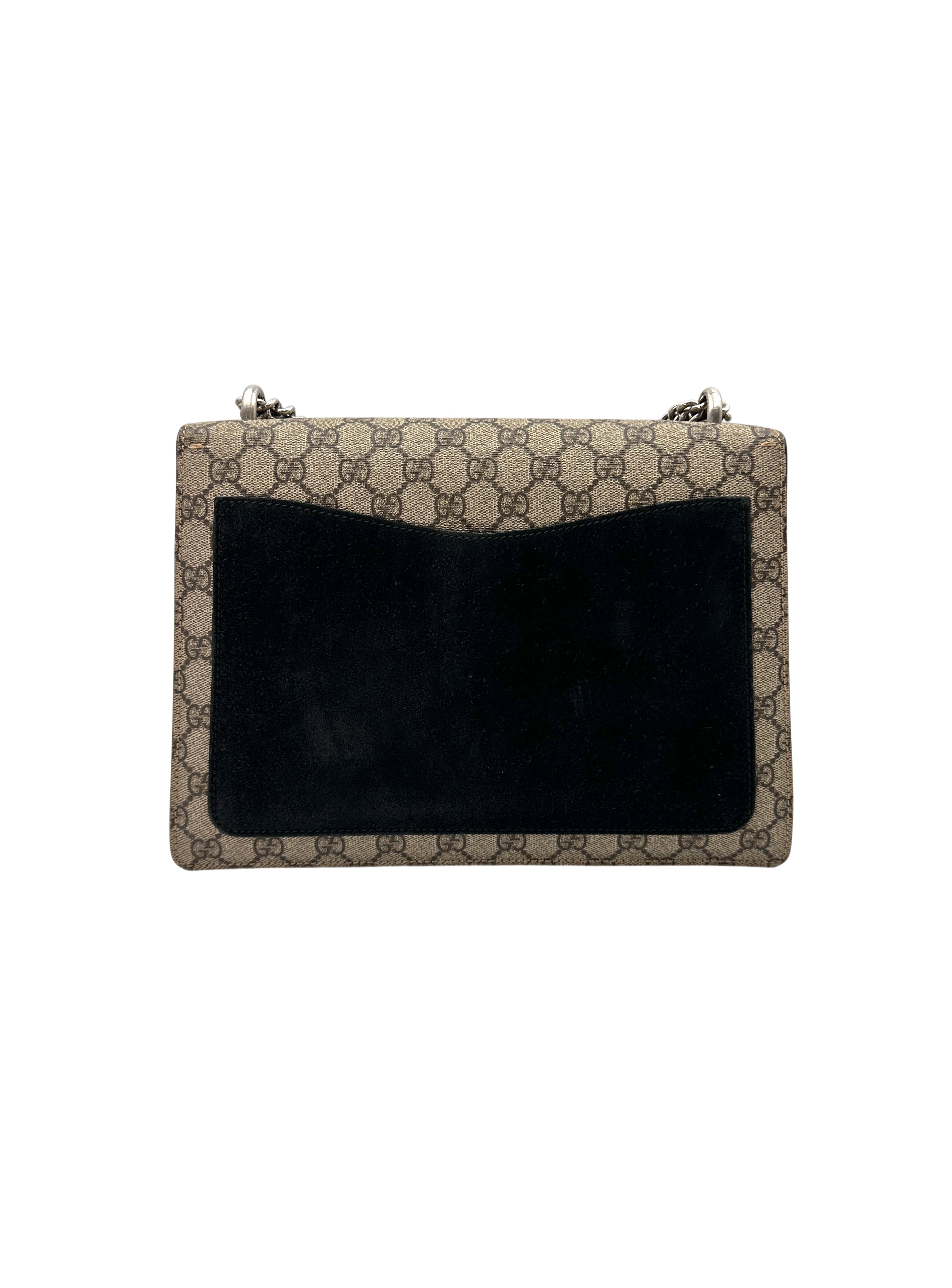 Gucci Dionysus GG Supreme Canvas Large Size Shoulder Bag With Black Tirm GG854