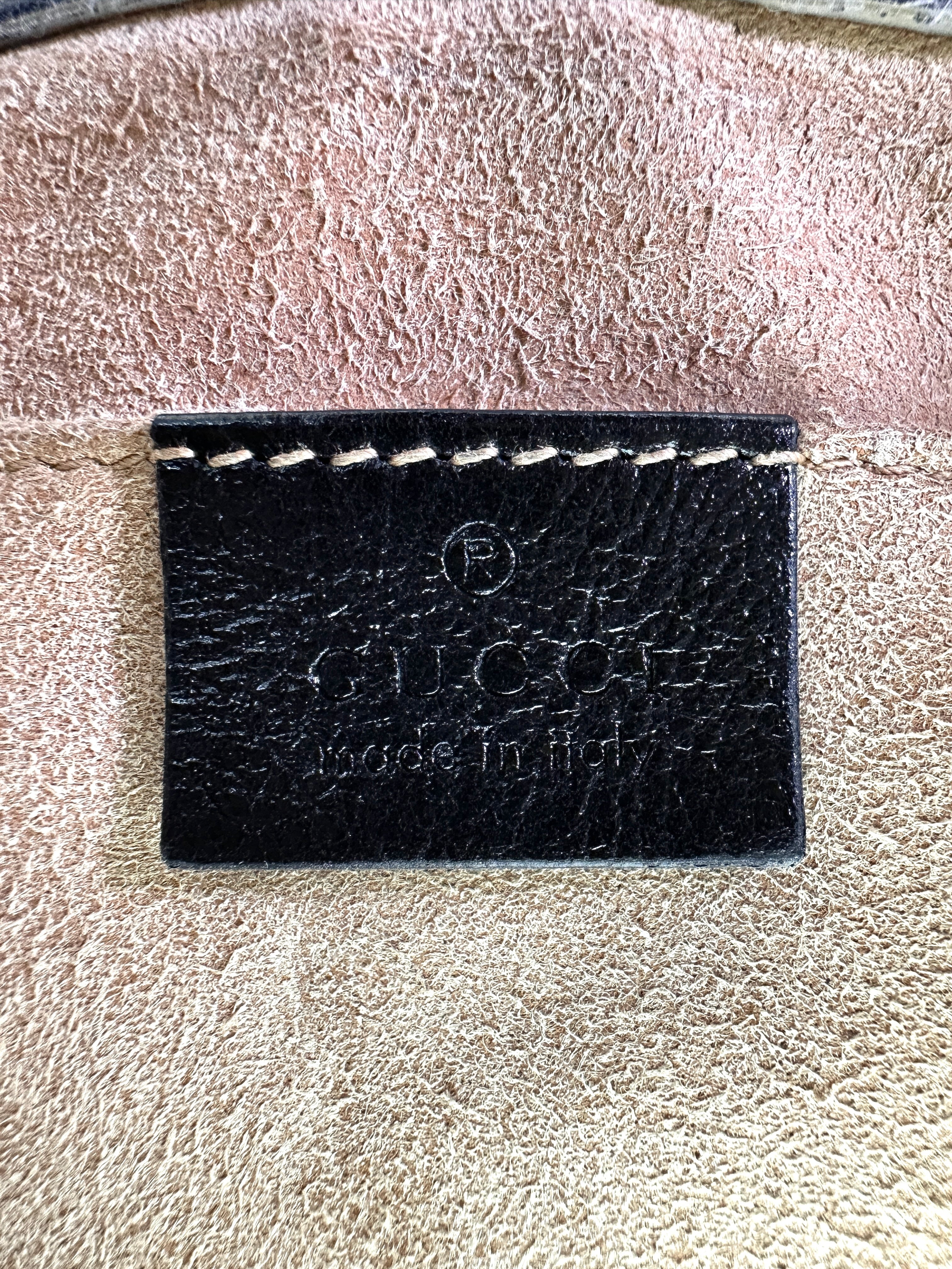 Gucci Rajah Black Leather Shoulder Bag With Crystal Tiger Head GG855