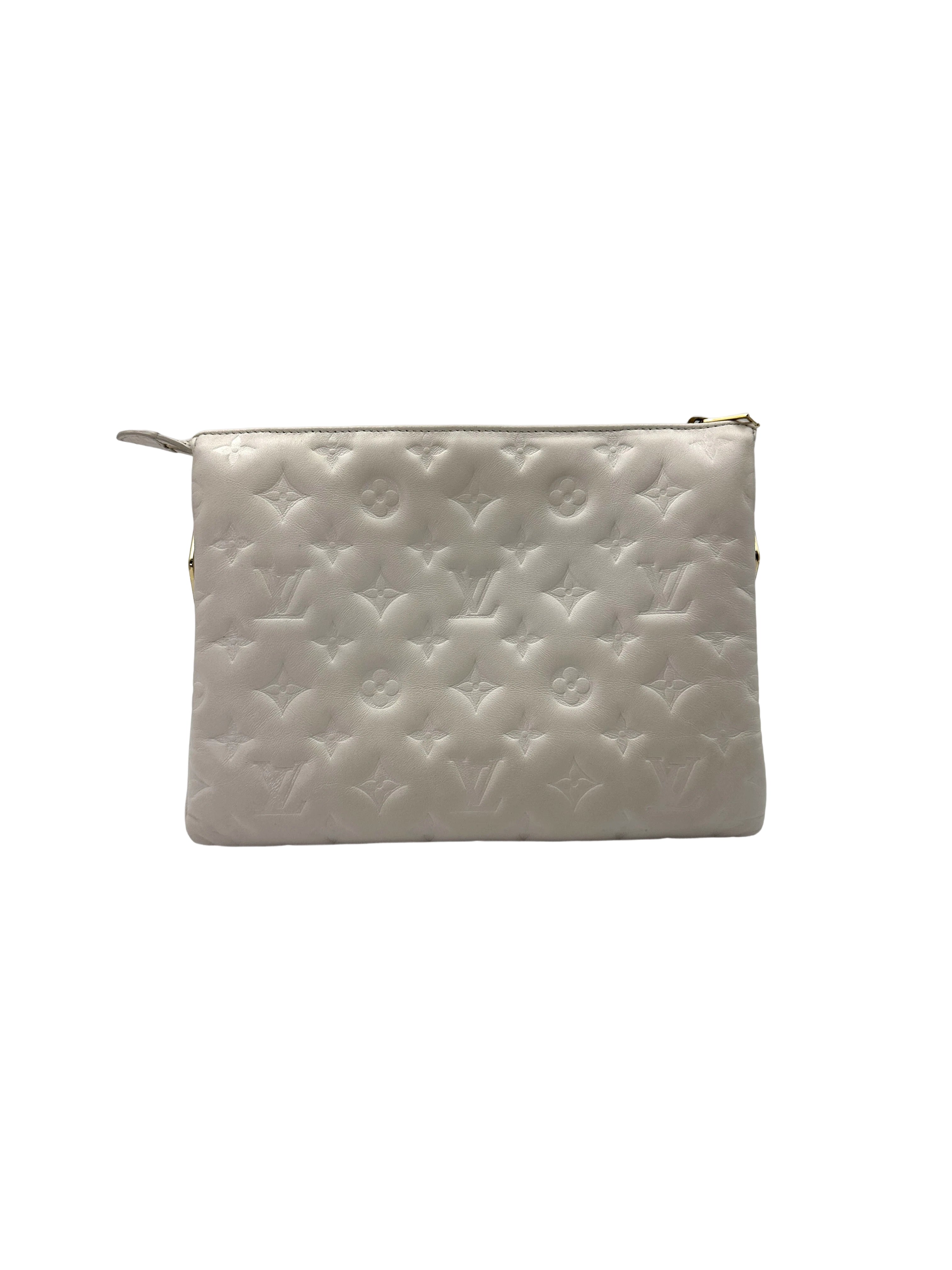 Louis Vuitton Coussin White Monogram Embossed Leather Wallet On Chain LV2452
