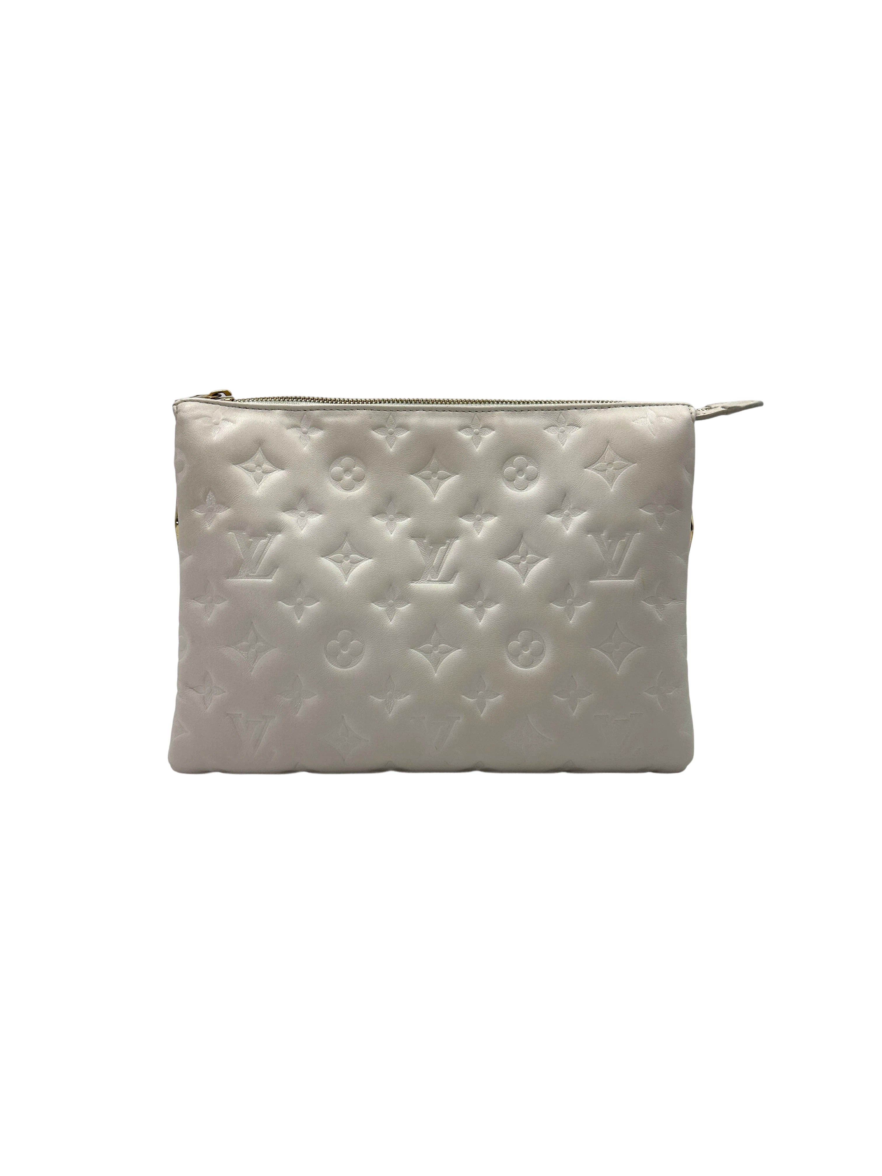 Louis Vuitton Coussin White Monogram Embossed Leather Wallet On Chain LV2452