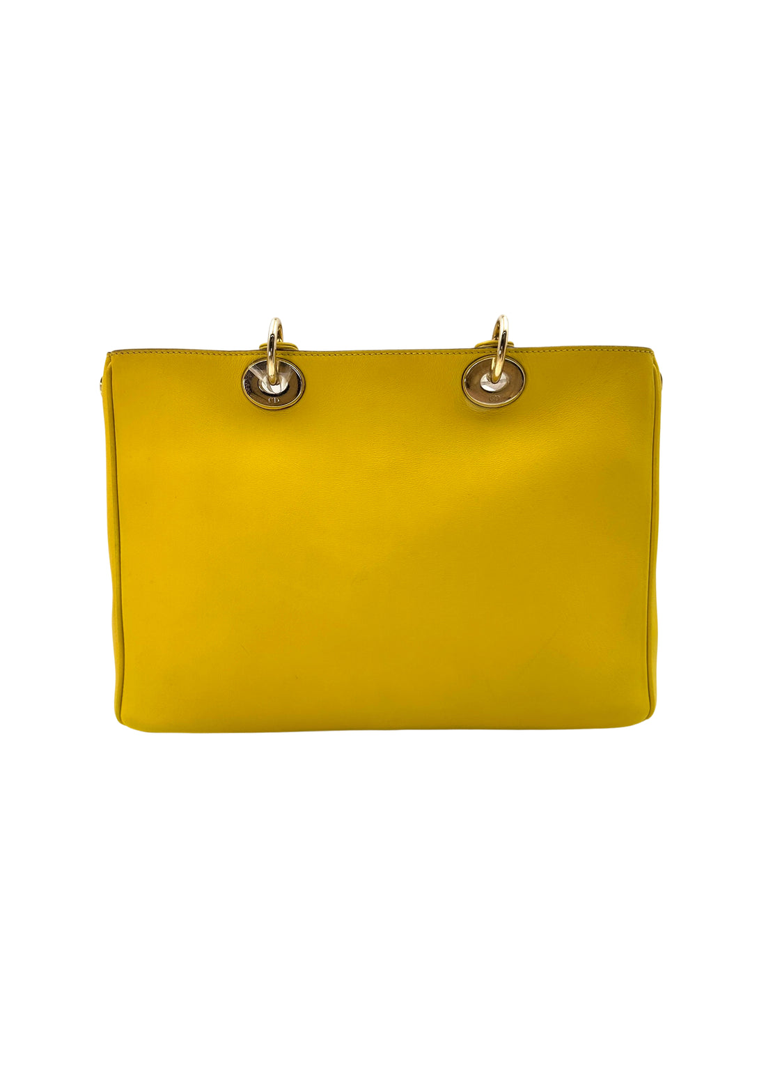 Christian Dior Diorissimo Yellow Leather Top Handle Bag DR678