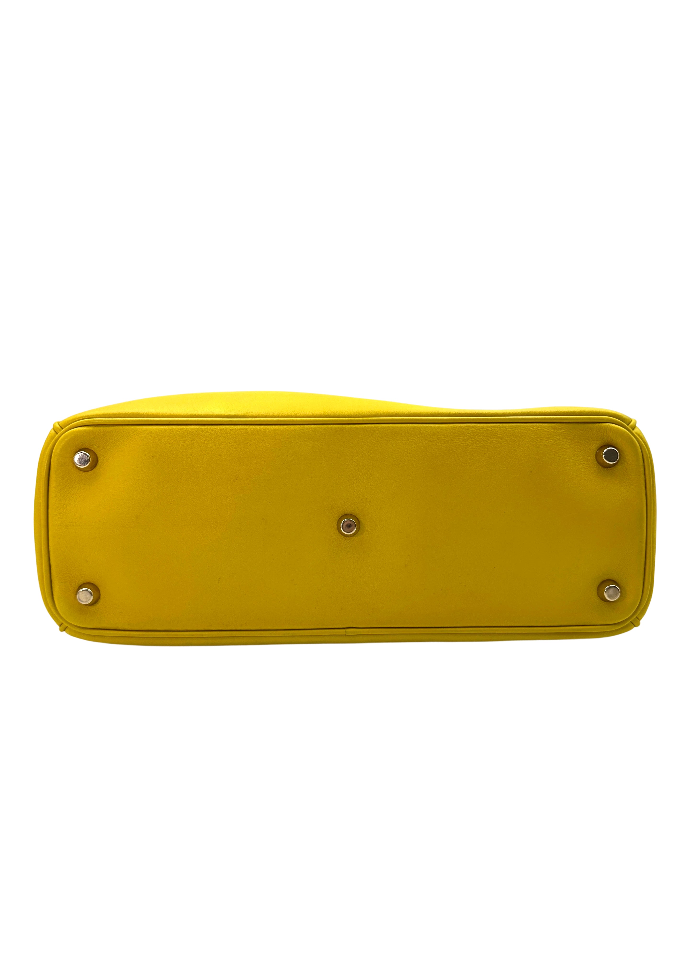 Christian Dior Diorissimo Yellow Leather Top Handle Bag DR678