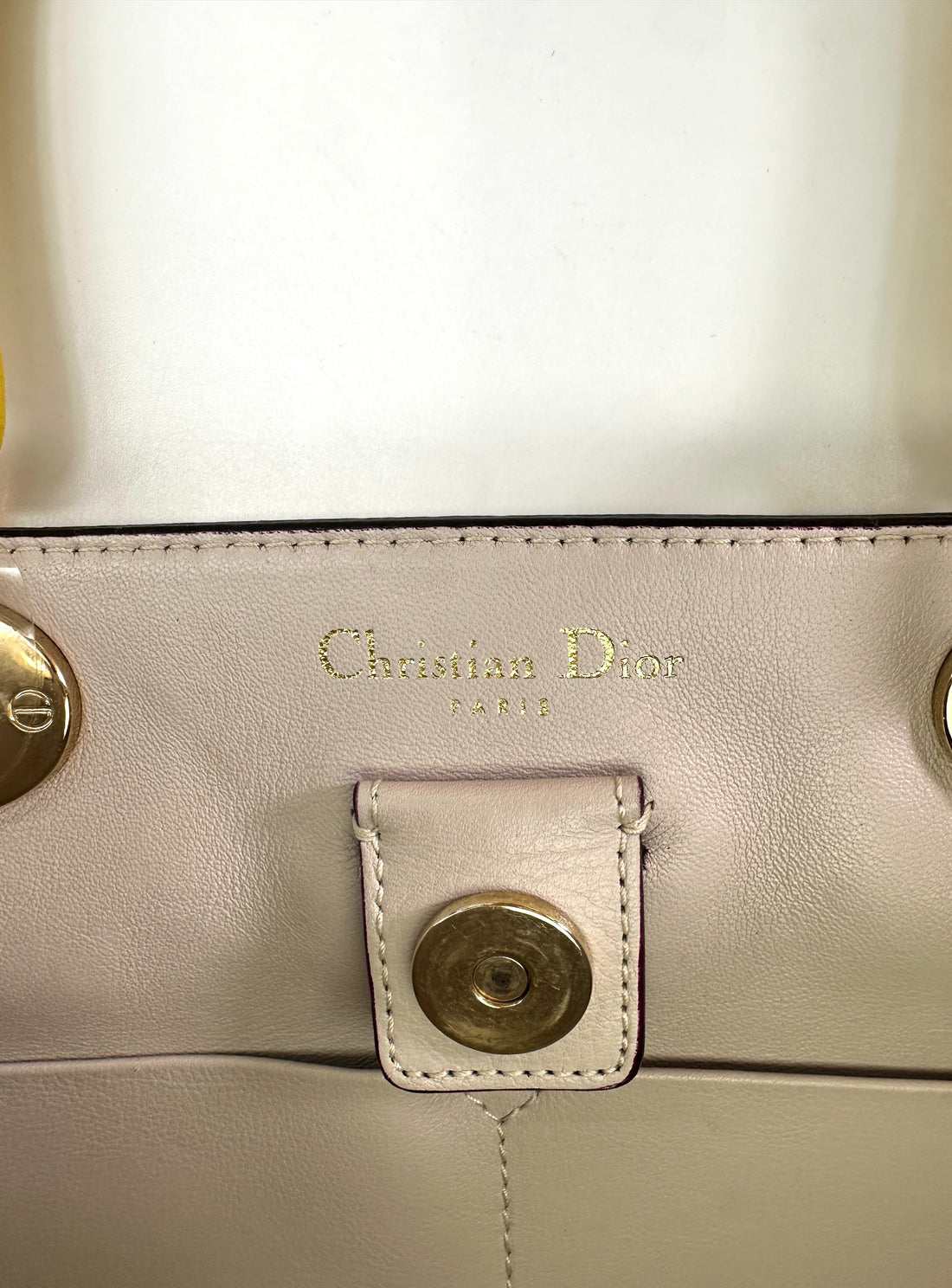 Christian Dior Diorissimo Yellow Leather Top Handle Bag DR678