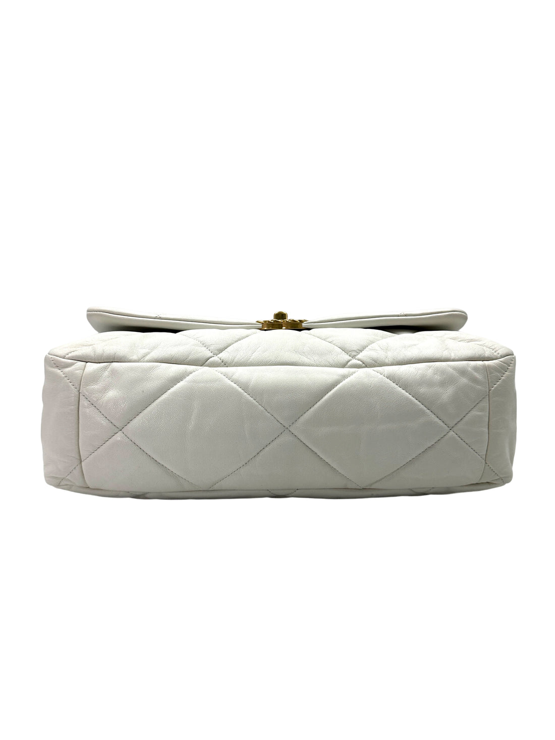 Chanel 19Bag White Quilted Leather Large Size Flap Bag With Gold Hardware(28***70) CC1806