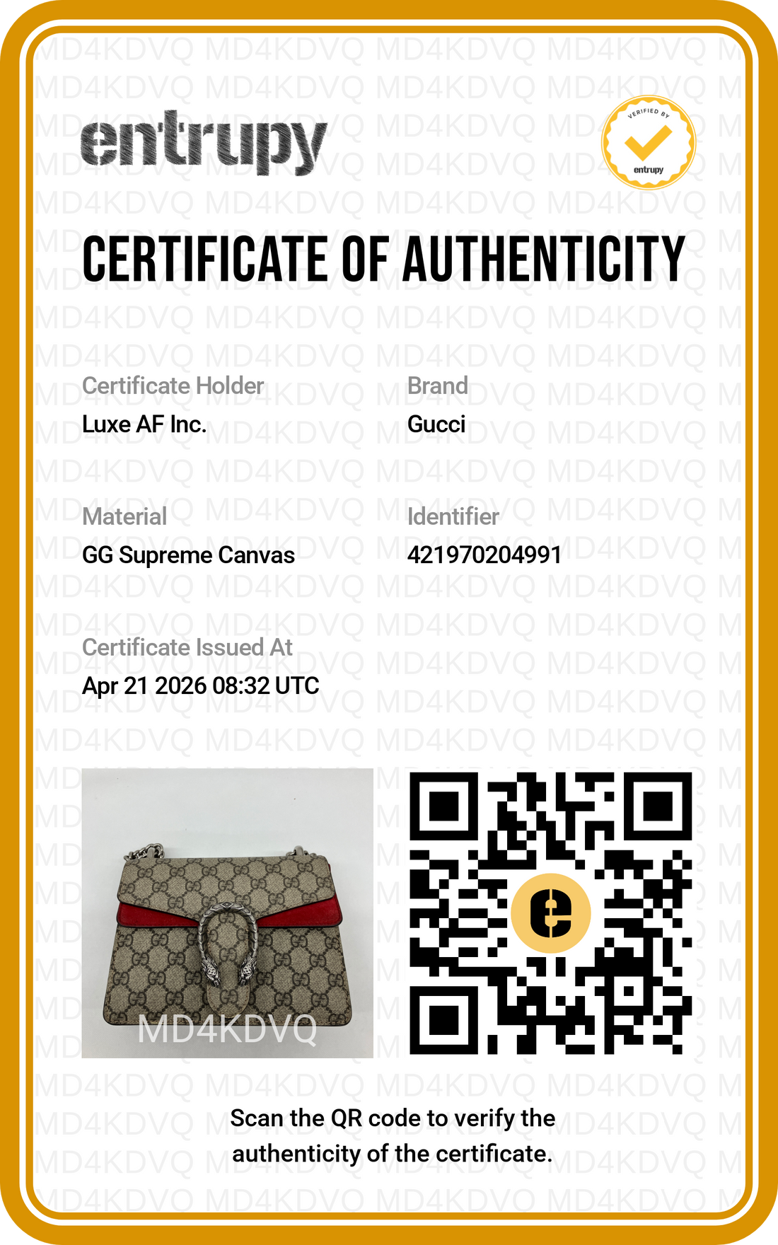 Gucci Dionysus GG Supreme Canvas Shoulder Bag With Red Tirm GG857
