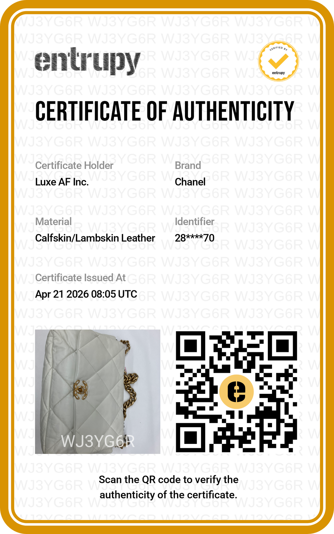 Chanel 19Bag White Quilted Leather Large Size Flap Bag With Gold Hardware(28***70) CC1806