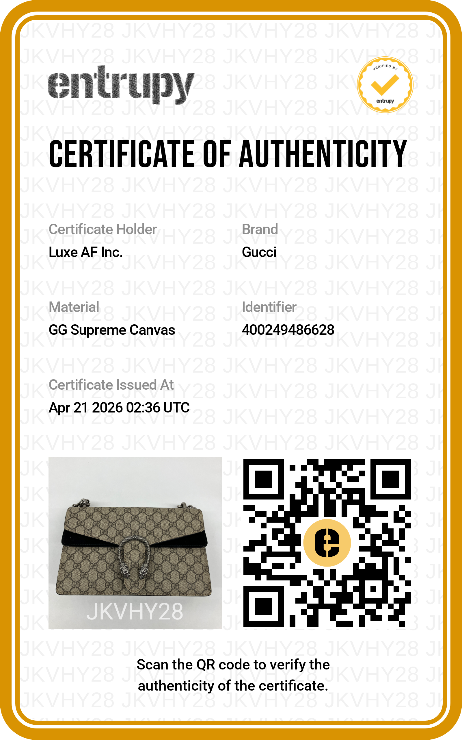 Gucci Dionysus GG Supreme Canvas Medium Size Shoulder Bag With Black Tirm GG852