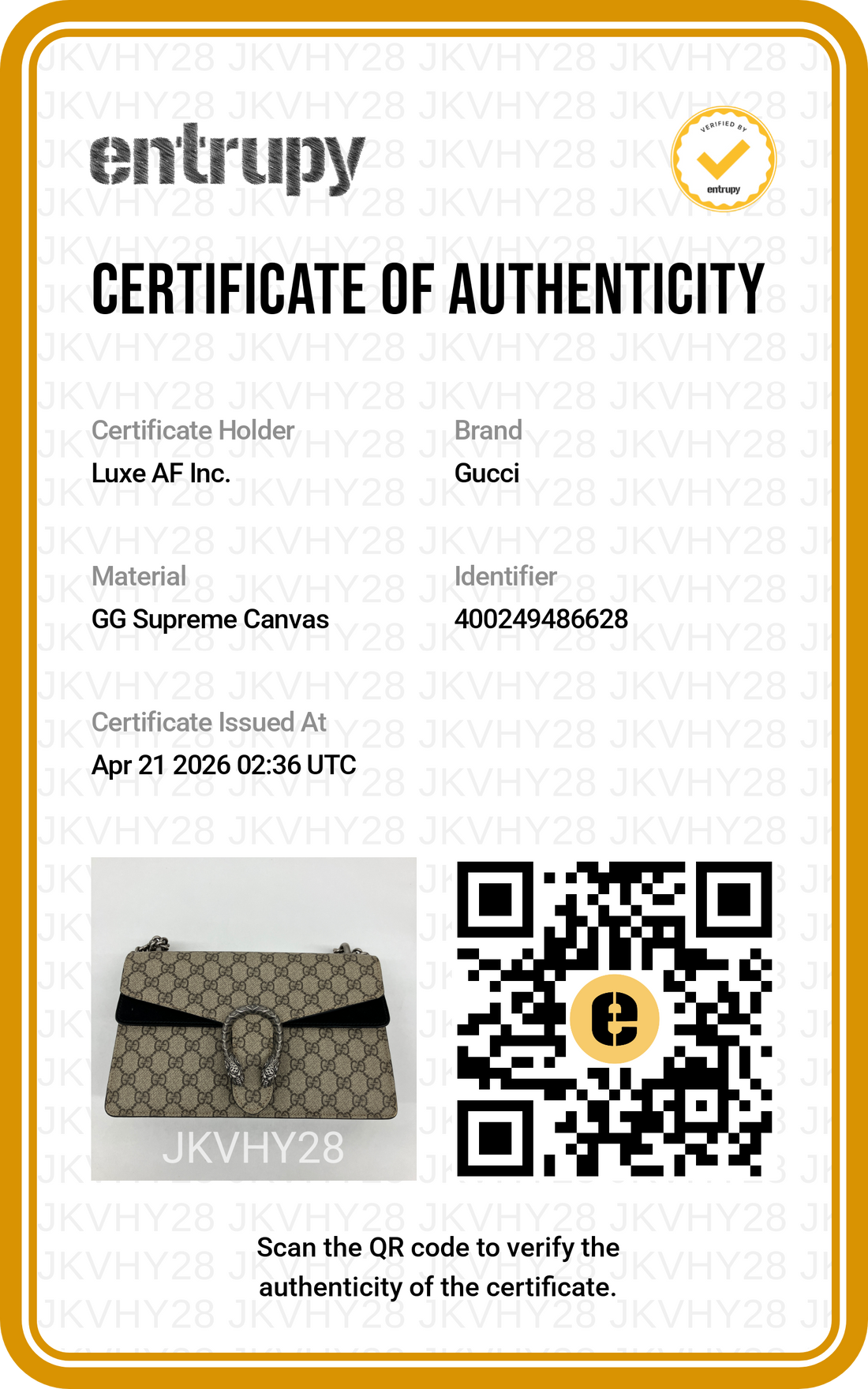Gucci Dionysus GG Supreme Canvas Medium Size Shoulder Bag With Black Tirm GG852