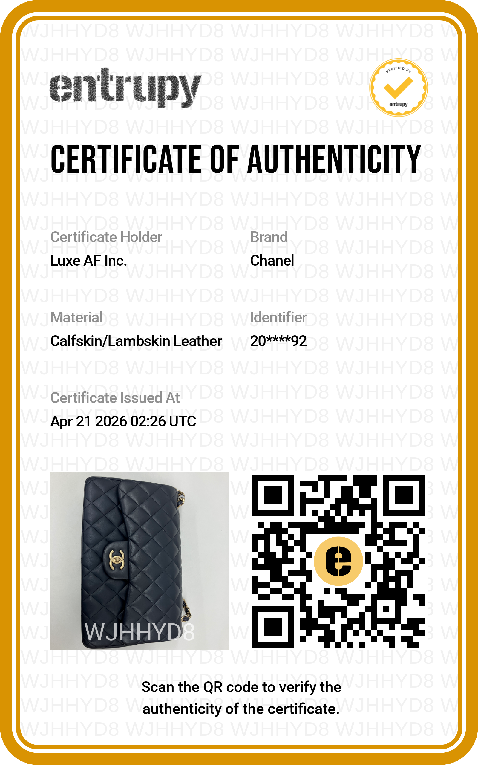 Chanel Classic Flap Navy Quilted Lambskin Jumbo Flap Bag(20***92) CC1802