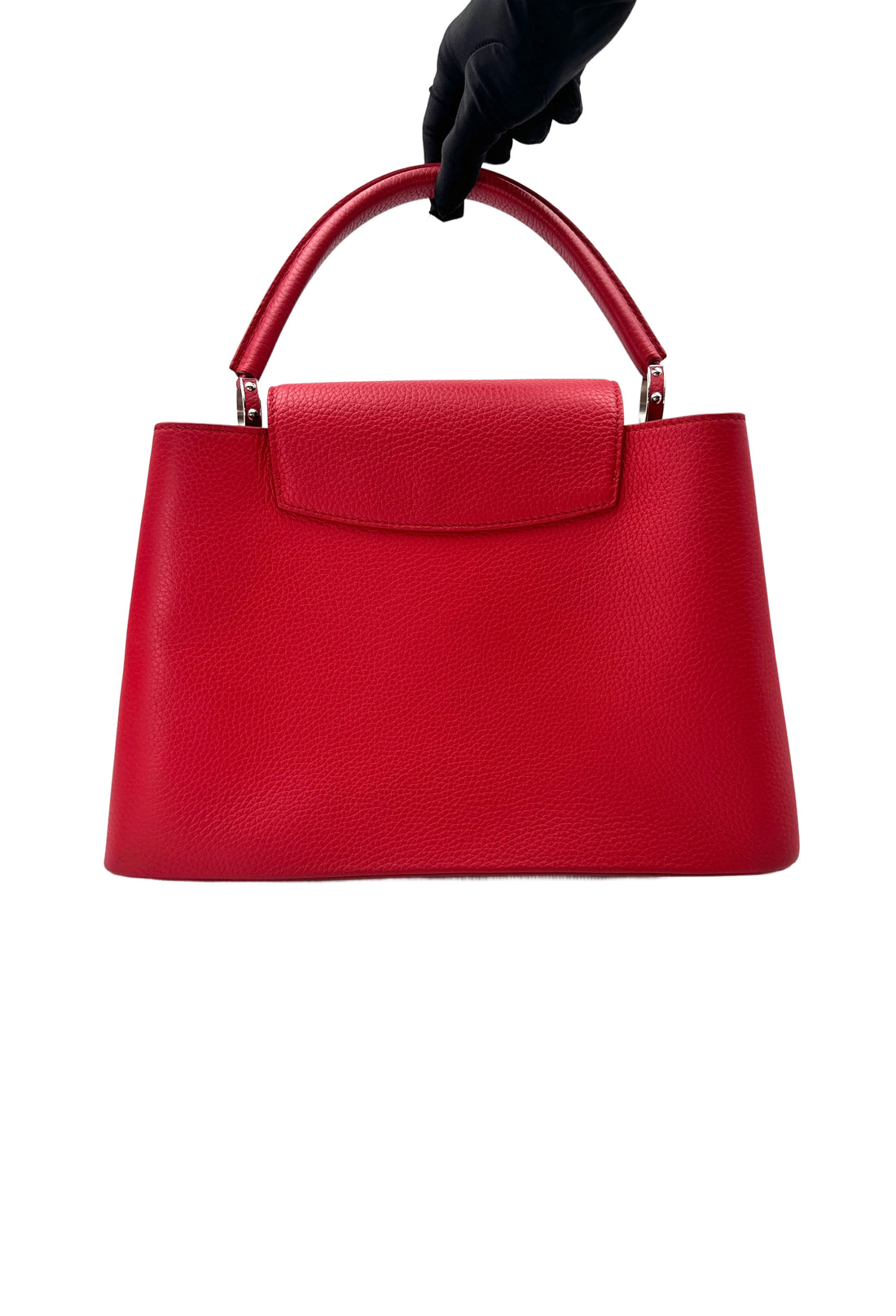 Louis Vuitton Capucines Red Leather Large Size Handle Bag LV2464