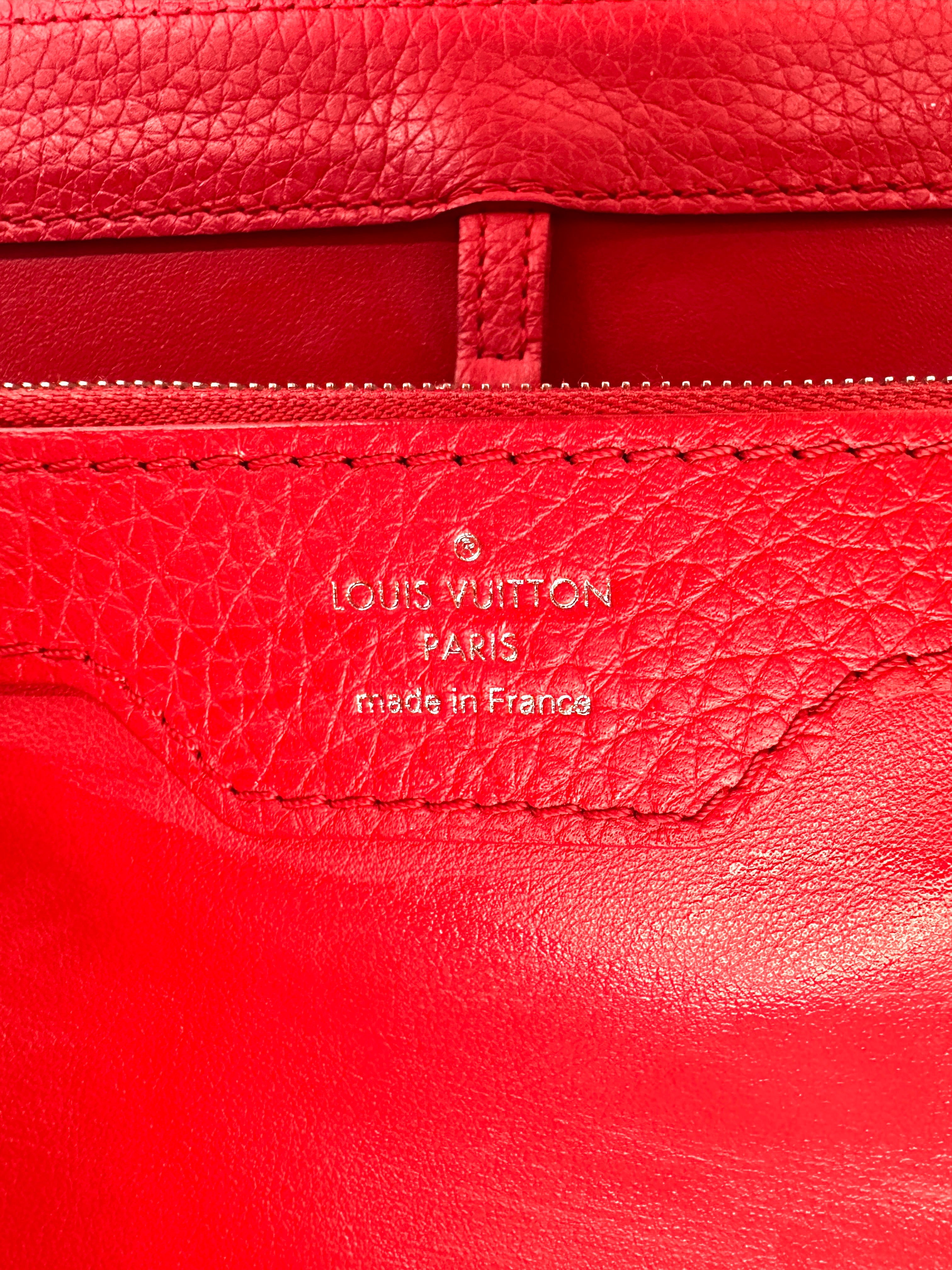 Louis Vuitton Capucines Red Leather Large Size Handle Bag LV2464