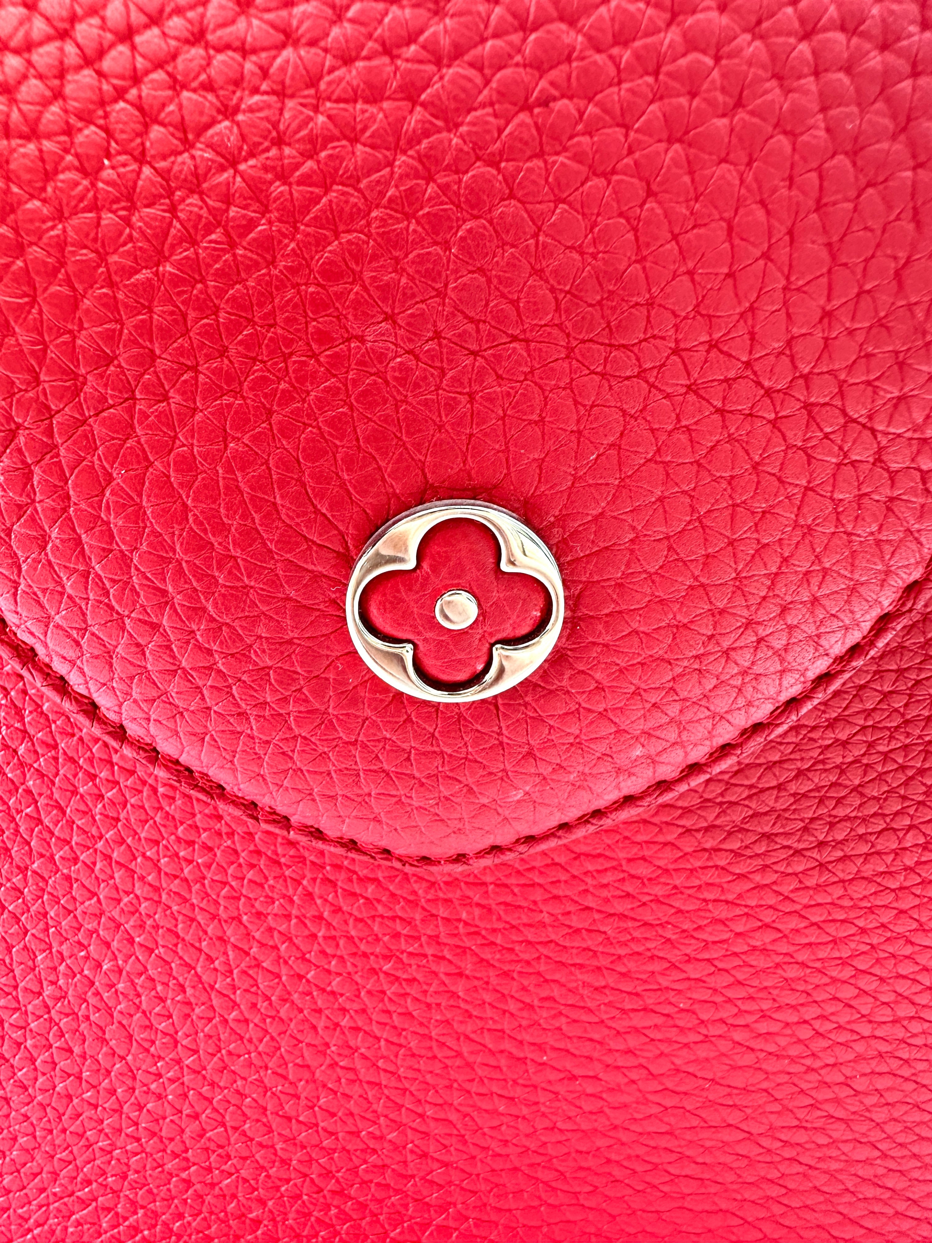 Louis Vuitton Capucines Red Leather Large Size Handle Bag LV2464