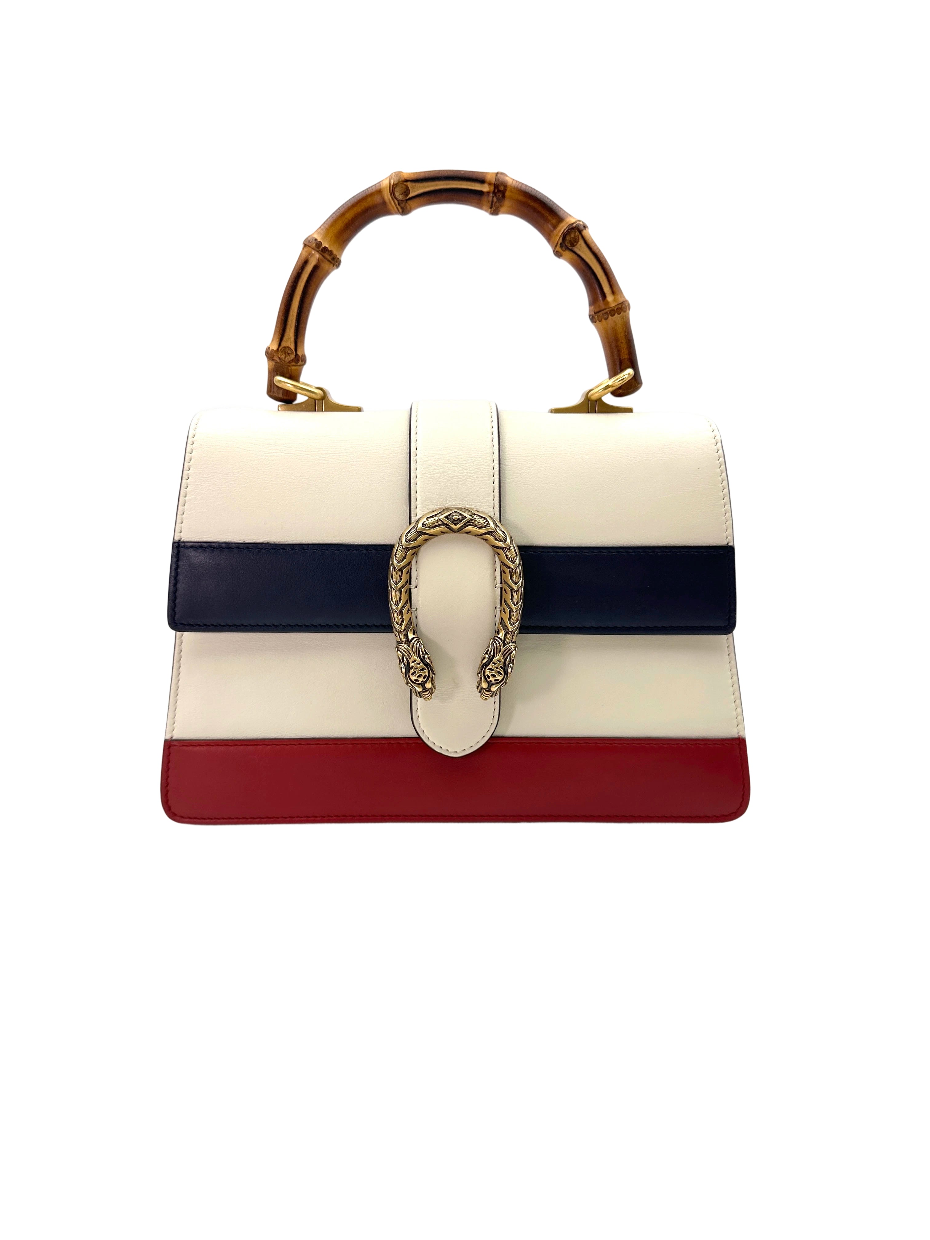 Gucci Dionysus Multicolor Leather Bamboo Handle Bag GG858