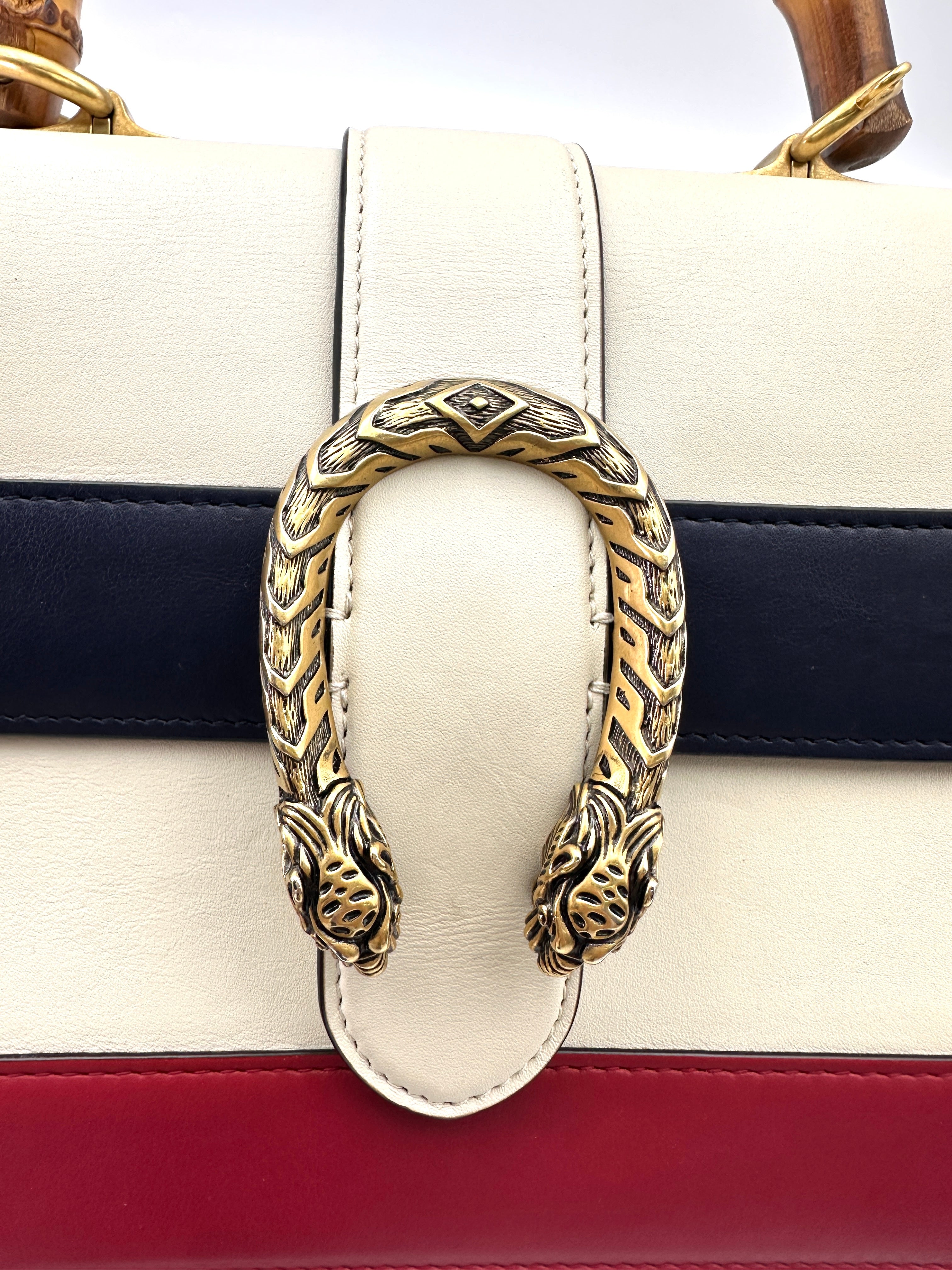Gucci Dionysus Multicolor Leather Bamboo Handle Bag GG858