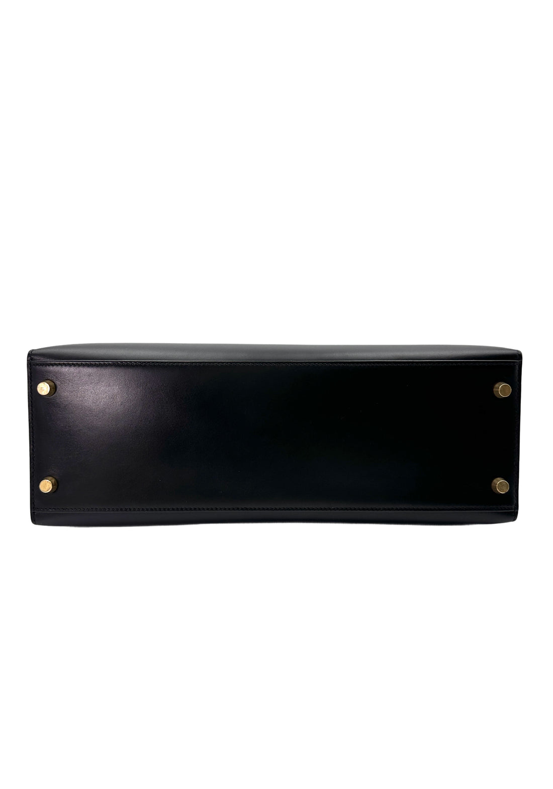 Hermes Kelly 32 Black Leather Handle Bag With Silver Hardware HR99