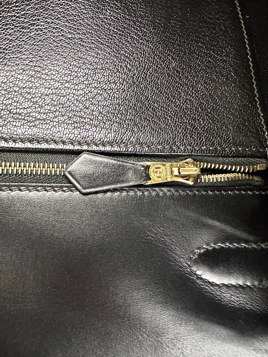 Hermes Kelly 32 Black Leather Handle Bag With Silver Hardware HR99