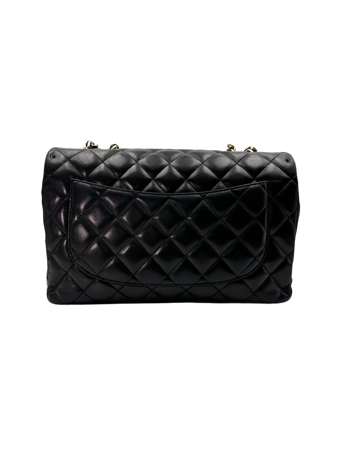 Chanel Classic Flap Black Quilted Lambskin Jumbo Shoulder Bag(13***69) IRIS175