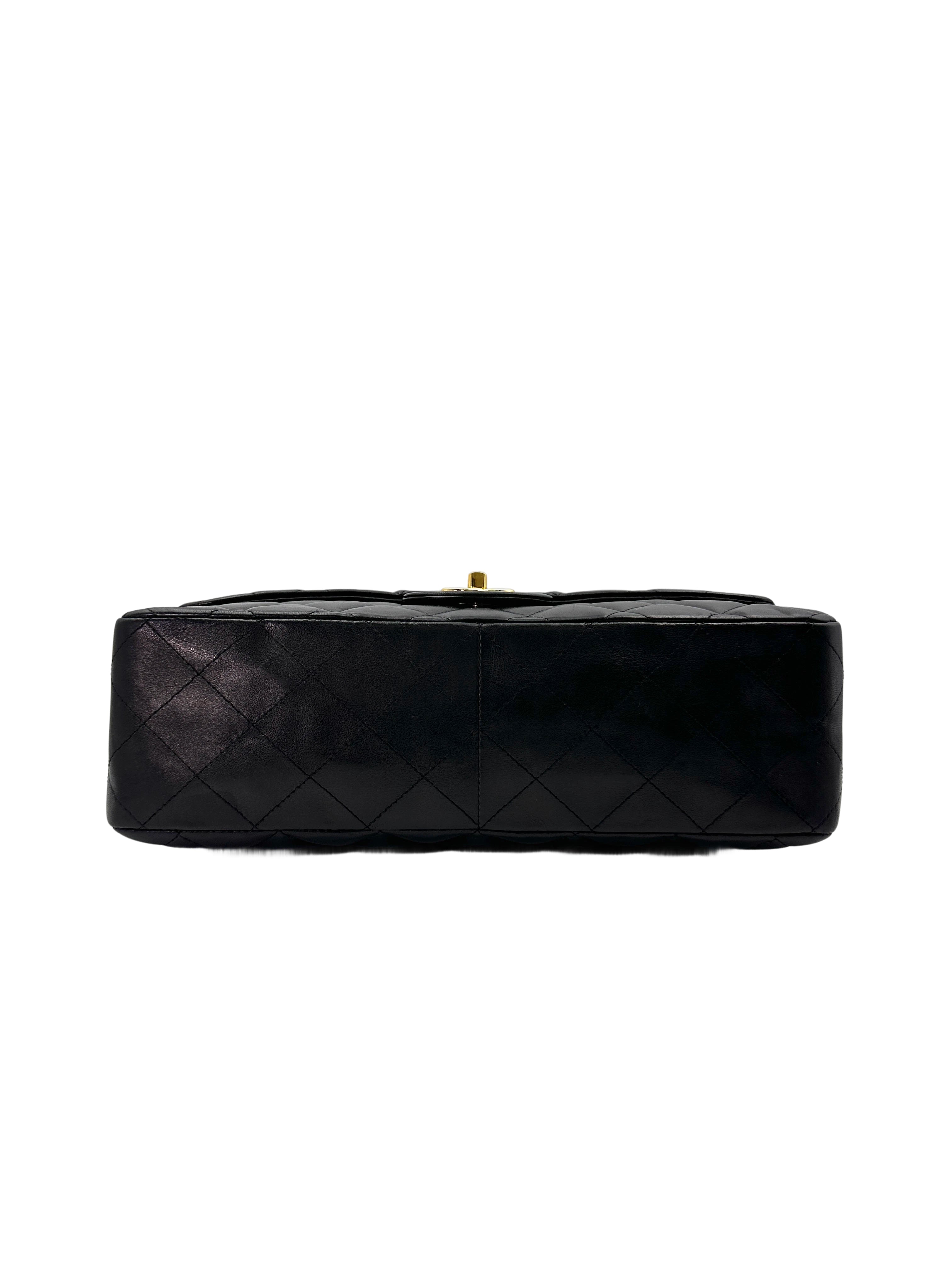 Chanel Classic Flap Black Quilted Lambskin Jumbo Shoulder Bag(13***69) IRIS175
