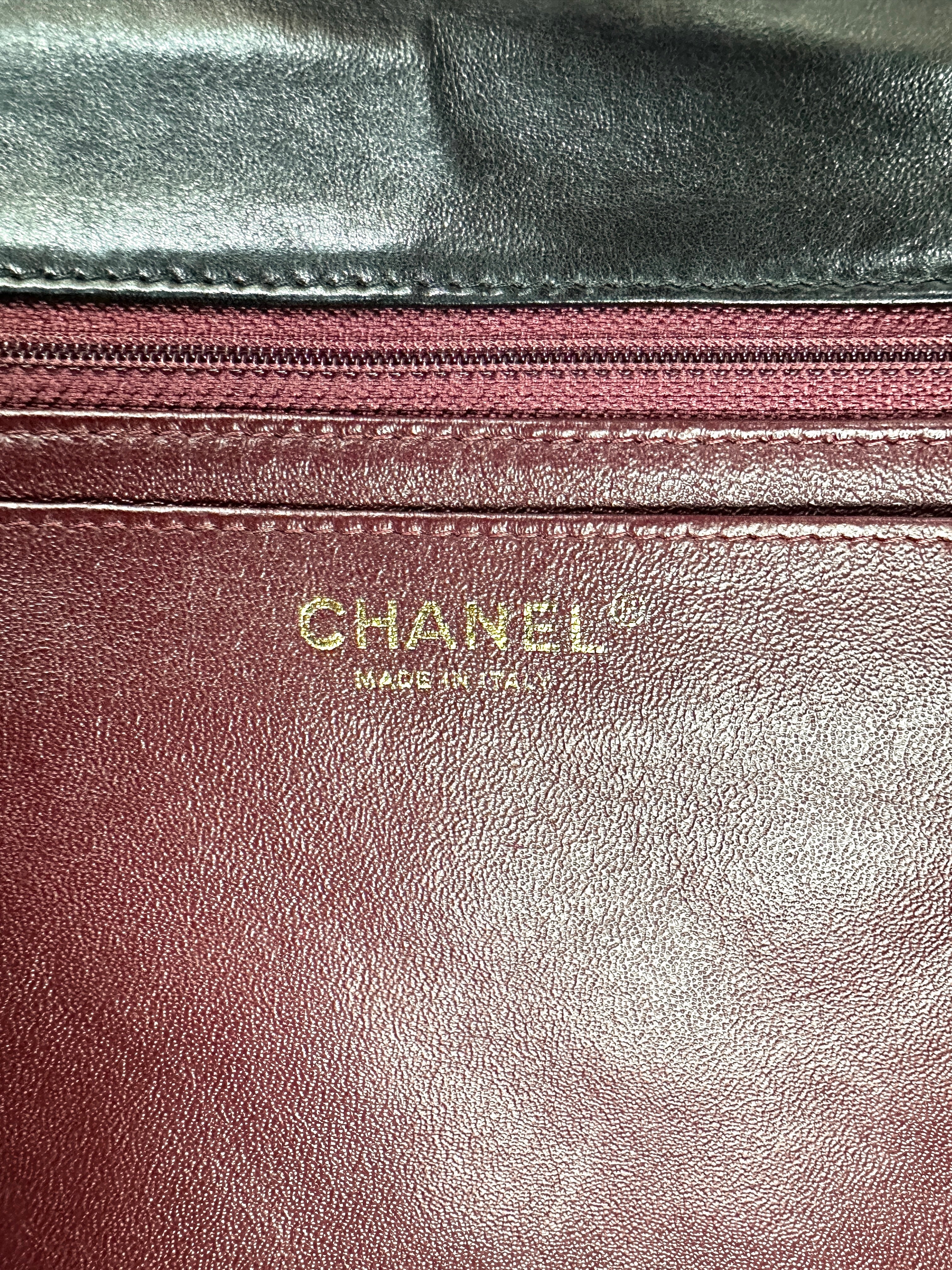 Chanel Classic Flap Black Quilted Lambskin Jumbo Shoulder Bag(13***69) IRIS175