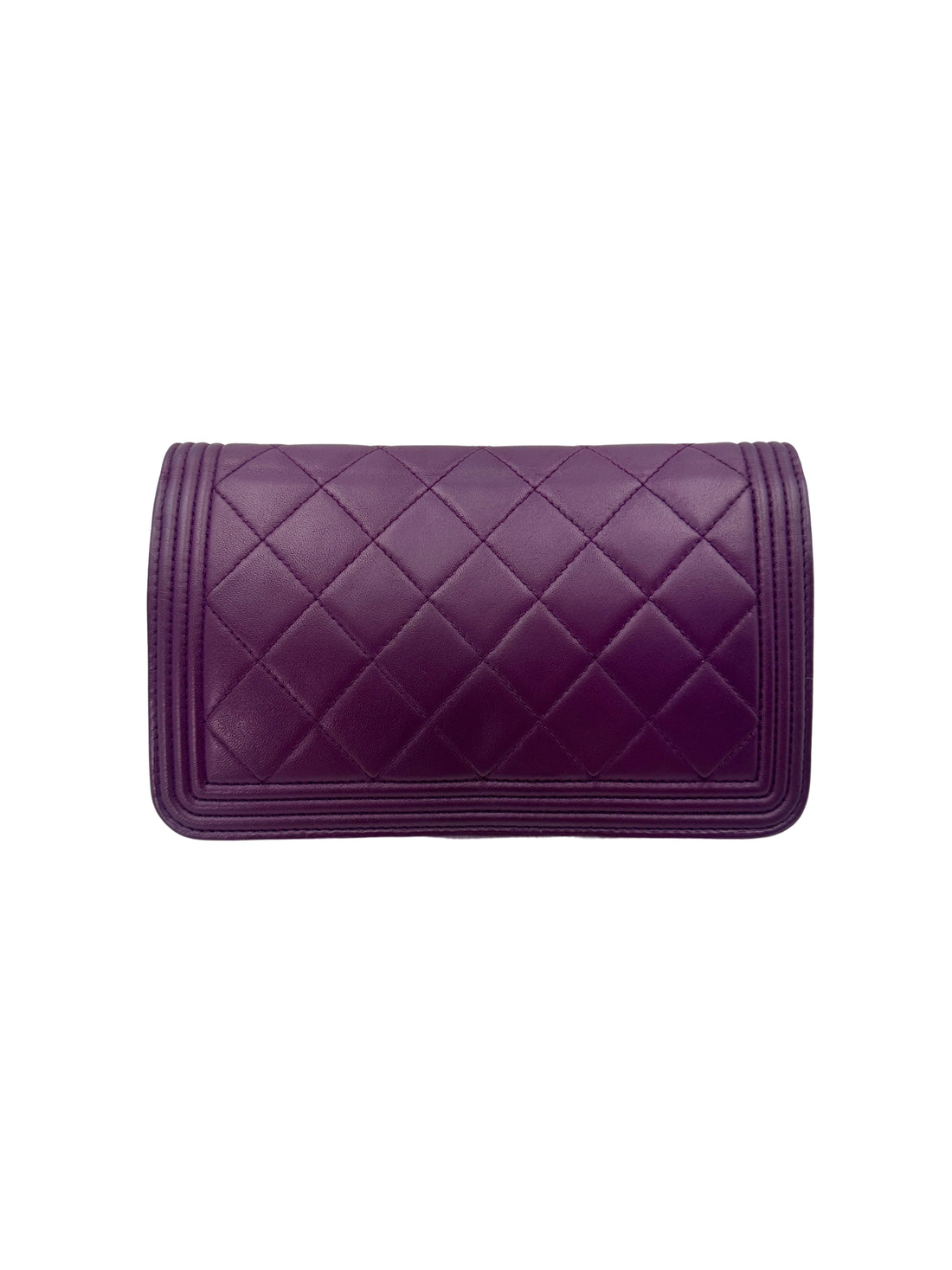 Chanel Purple Quilted Leather Wallet On Chain With Silver Buckle(21***67) CC1807