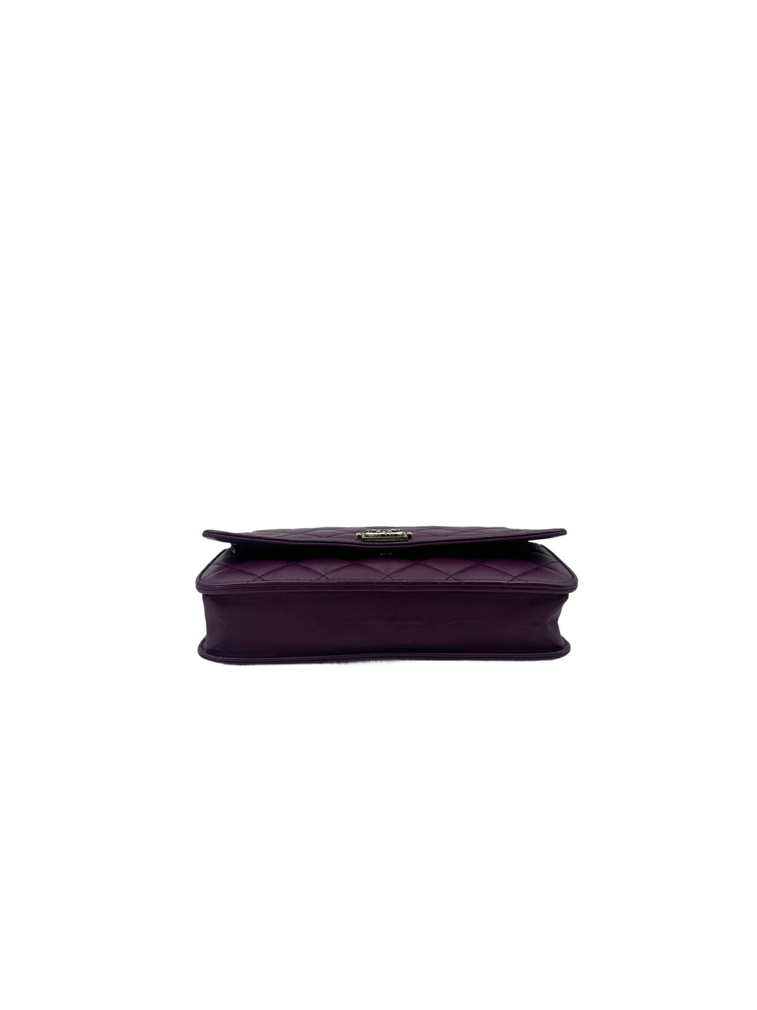 Chanel Purple Quilted Leather Wallet On Chain With Silver Buckle(21***67) CC1807
