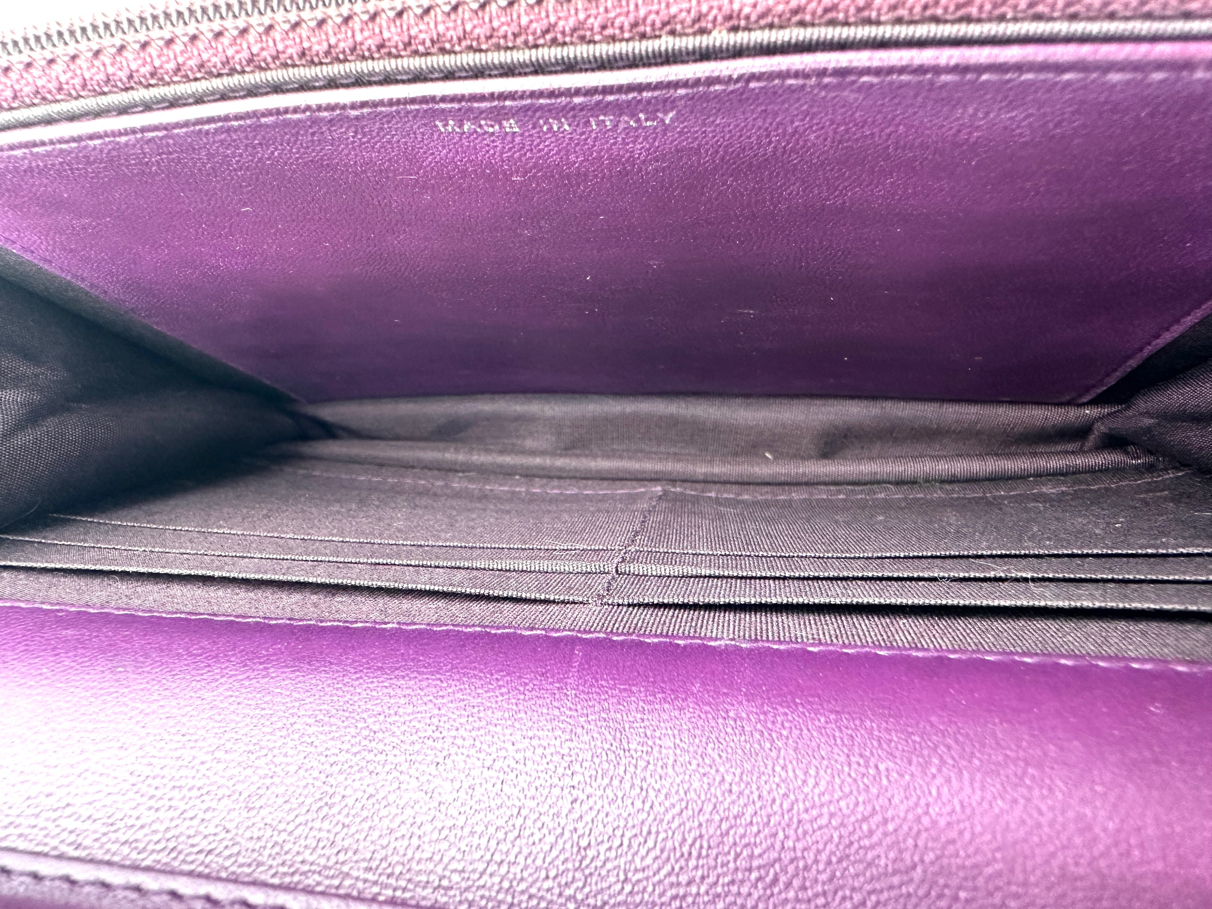 Chanel Purple Quilted Leather Wallet On Chain With Silver Buckle(21***67) CC1807
