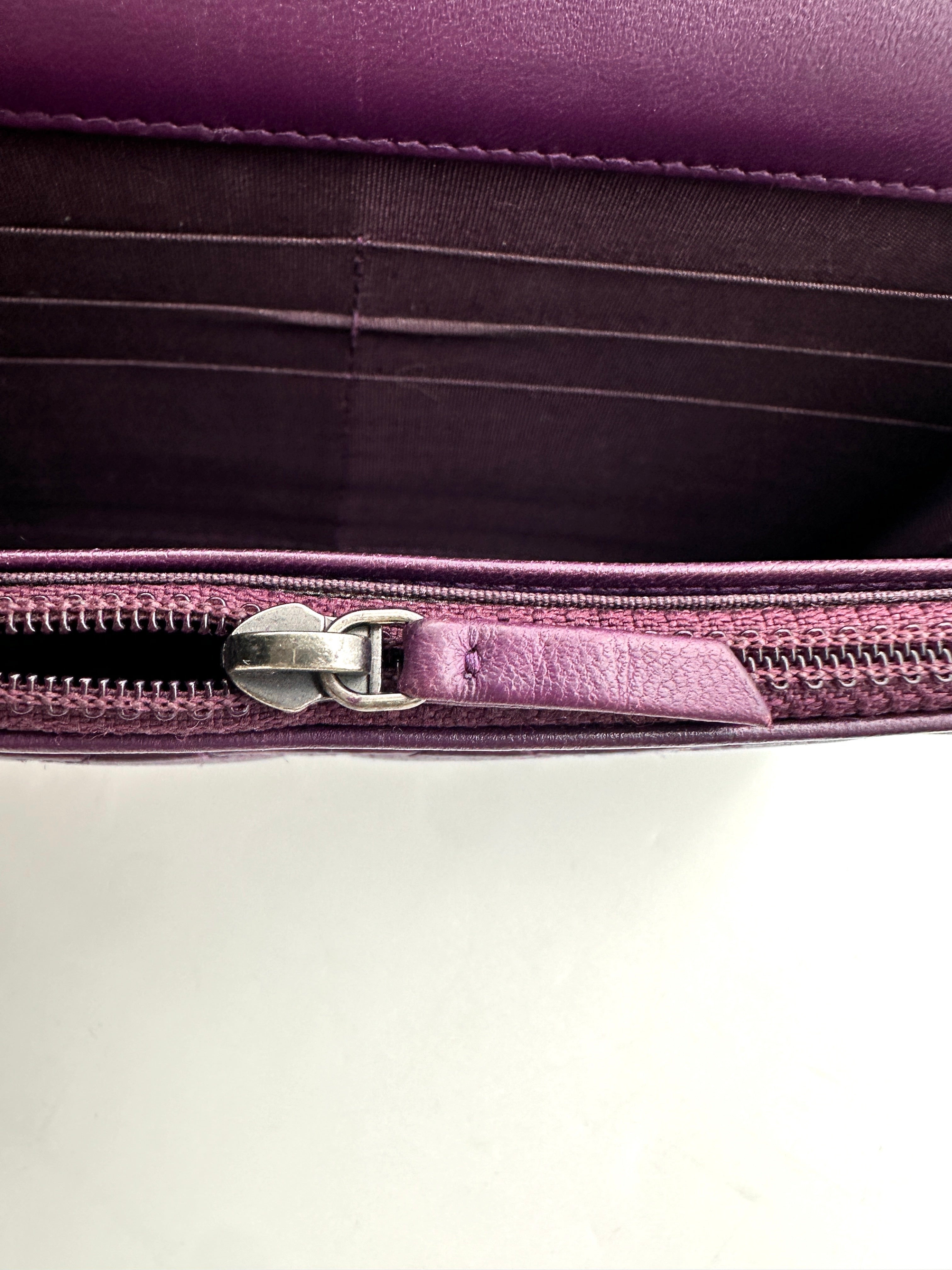 Chanel Purple Quilted Leather Wallet On Chain With Silver Buckle(21***67) CC1807