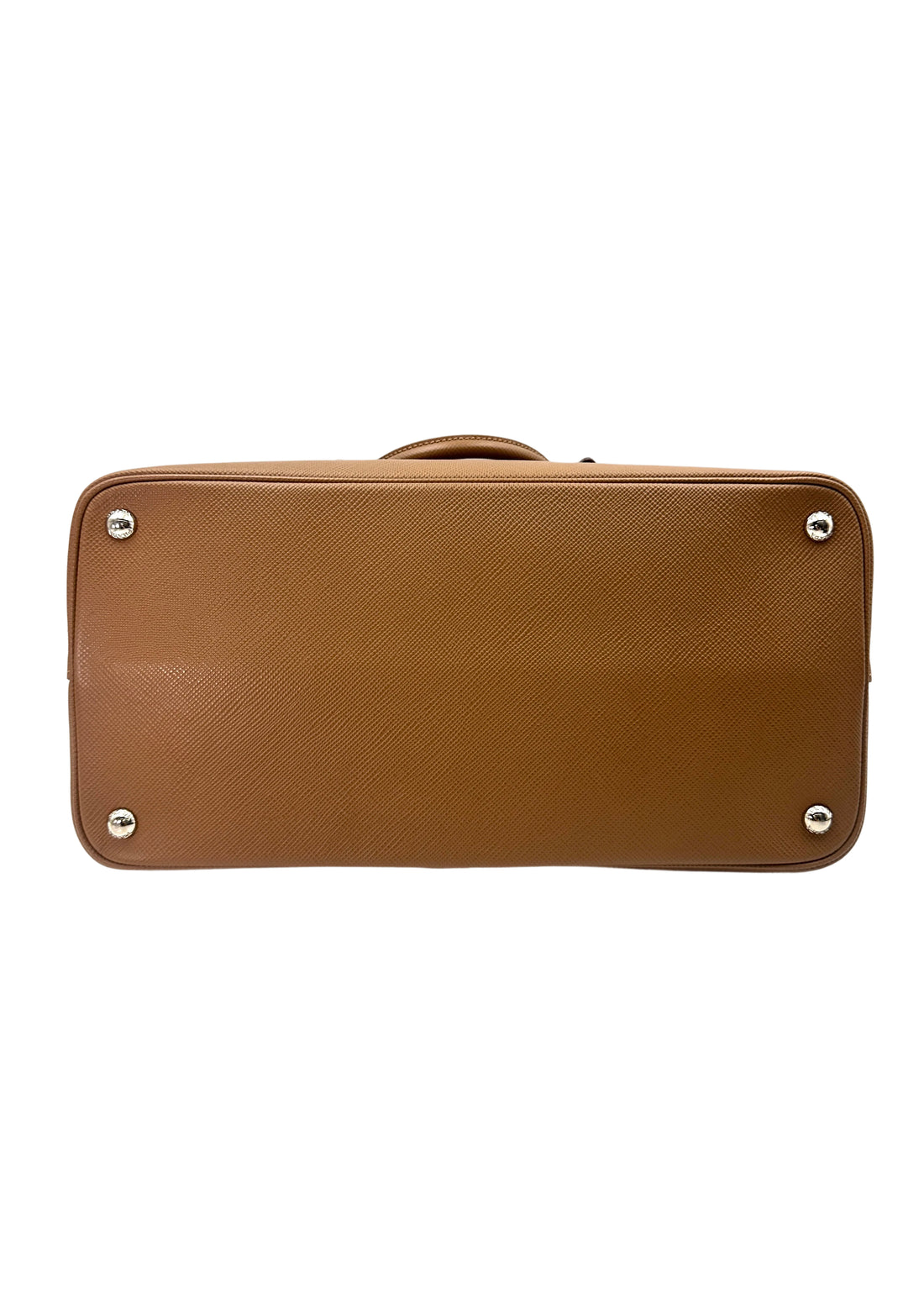 Prada Brown Saffiano Cuir Leather Double Tote Bag PR274
