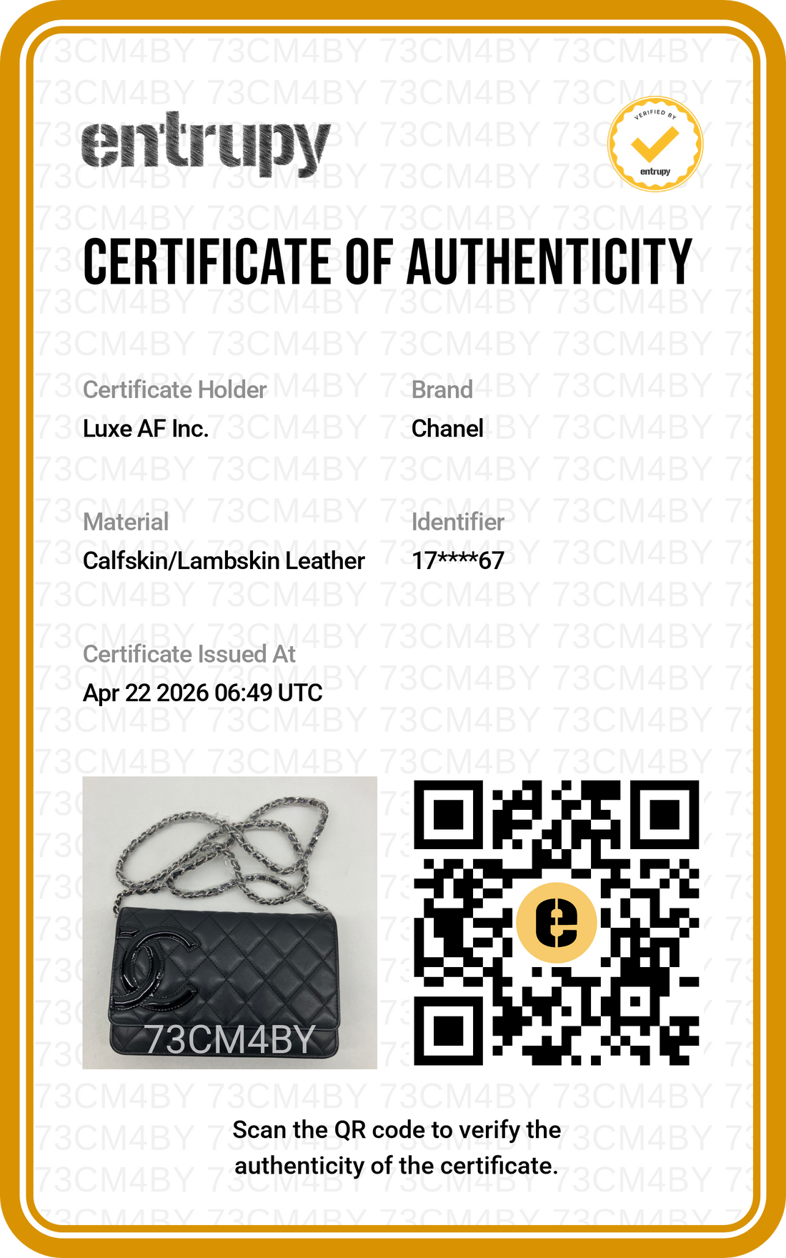 Chanel Cambon Black Quilted Leather Wallet On Chain(17***67) CC1819