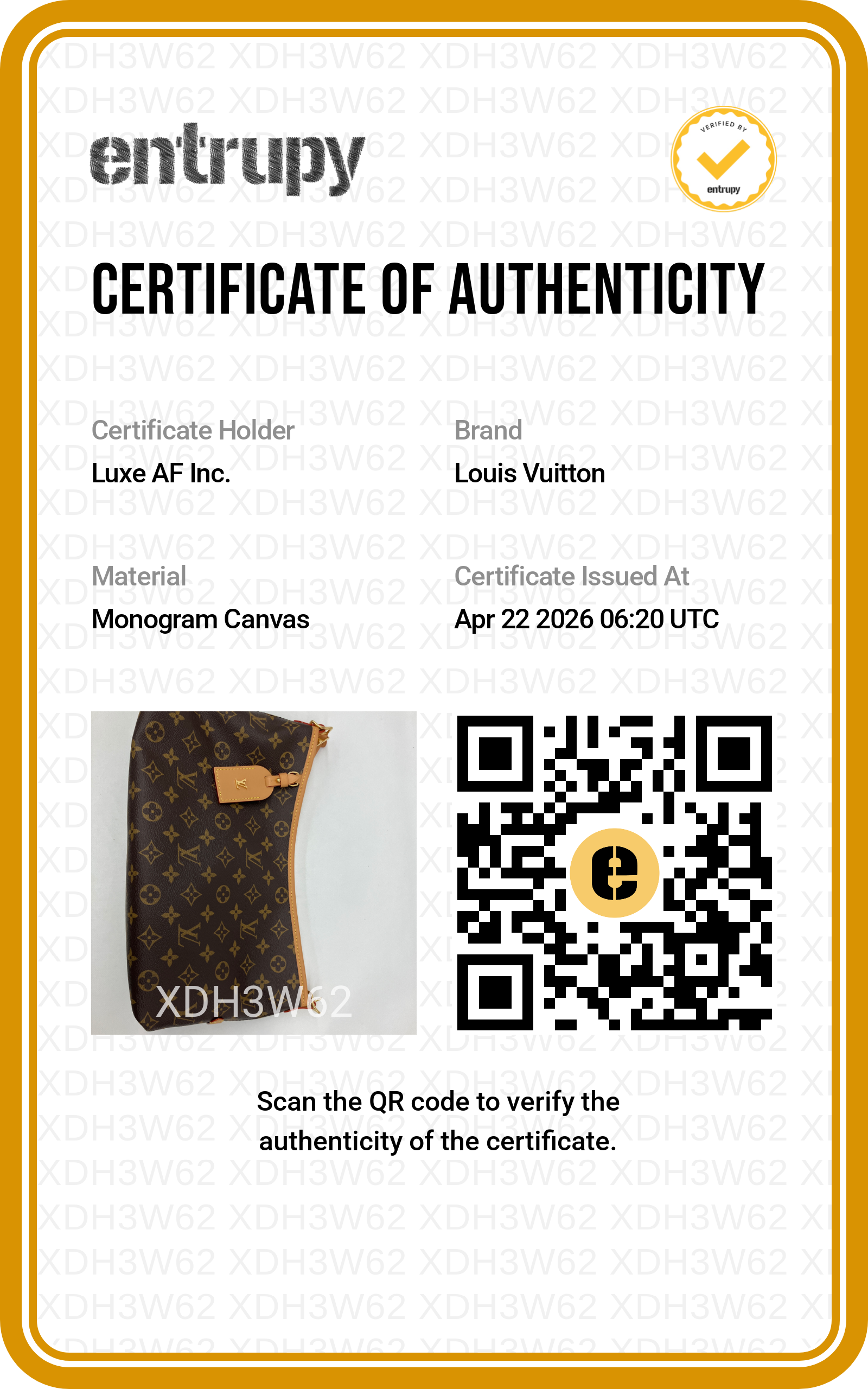 Louis Vuitton Carryall Monogram Canvas Shoulder Bag LV3044