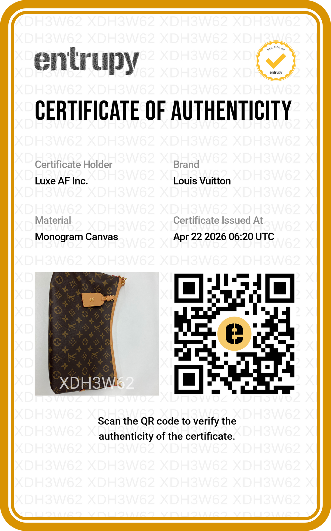 Louis Vuitton Carryall Monogram Canvas Shoulder Bag LV3044