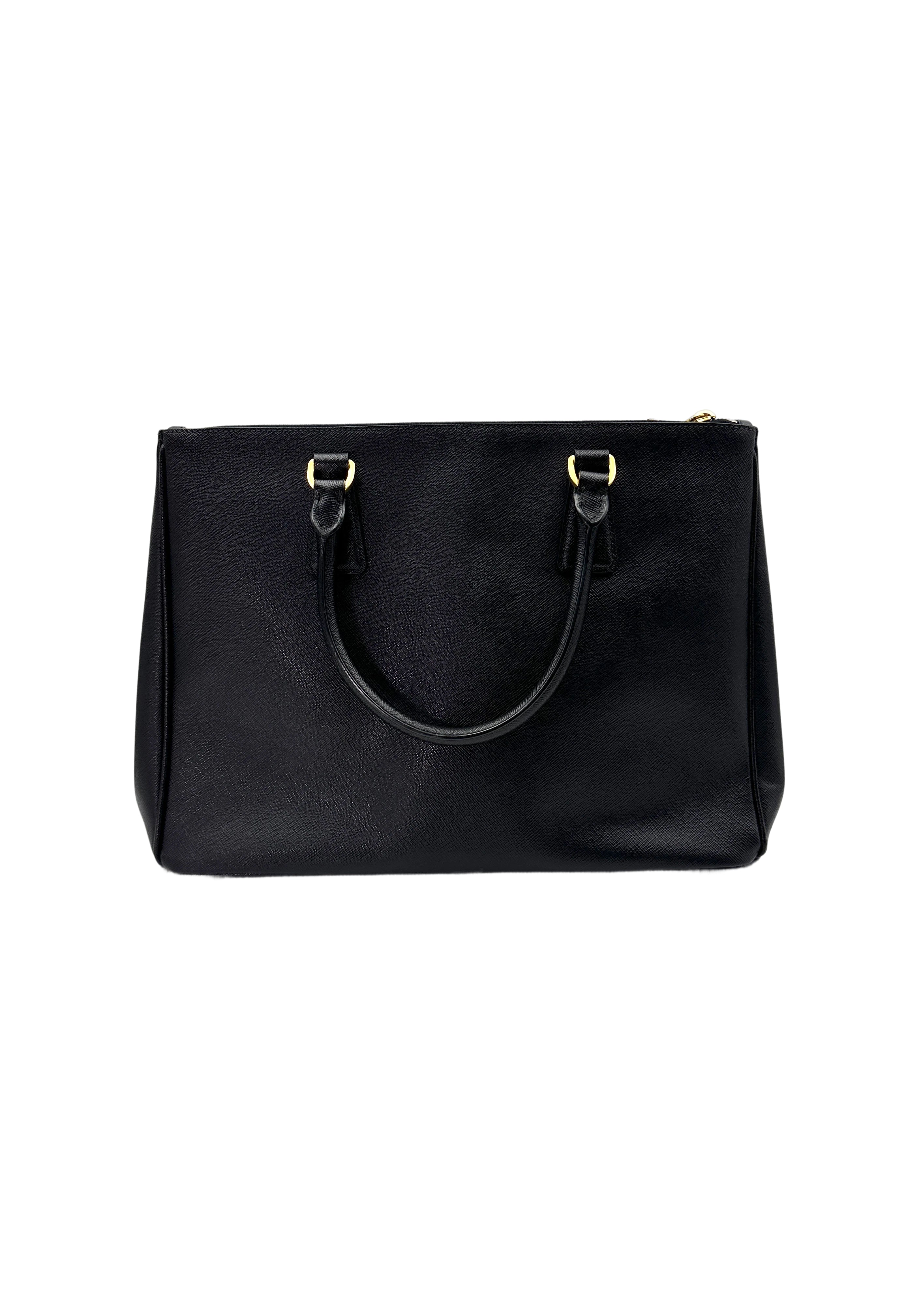 Prada Galleria Black Saffiano Lux Leather Handle Bag PR275