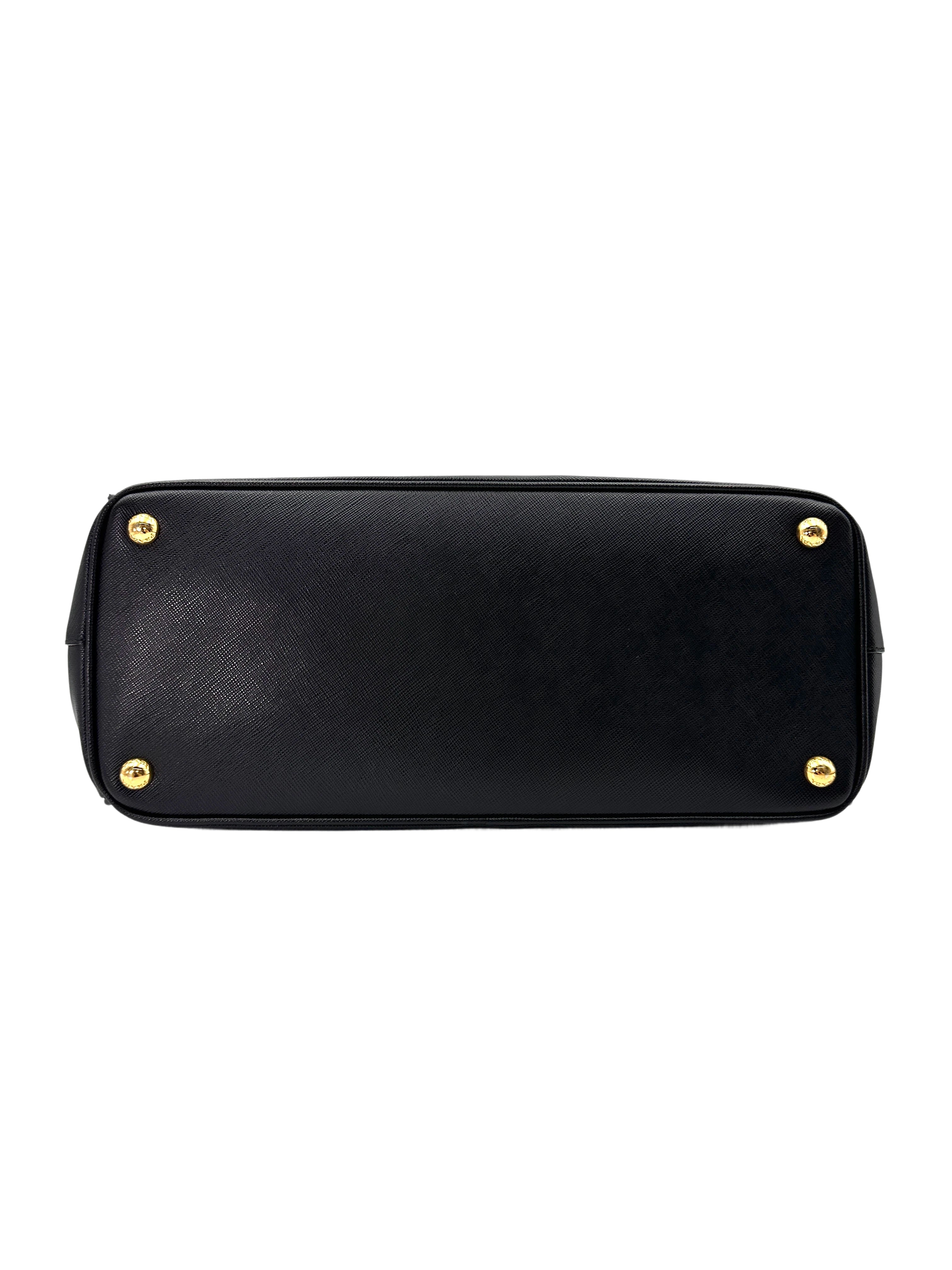 Prada Galleria Black Saffiano Lux Leather Handle Bag PR275