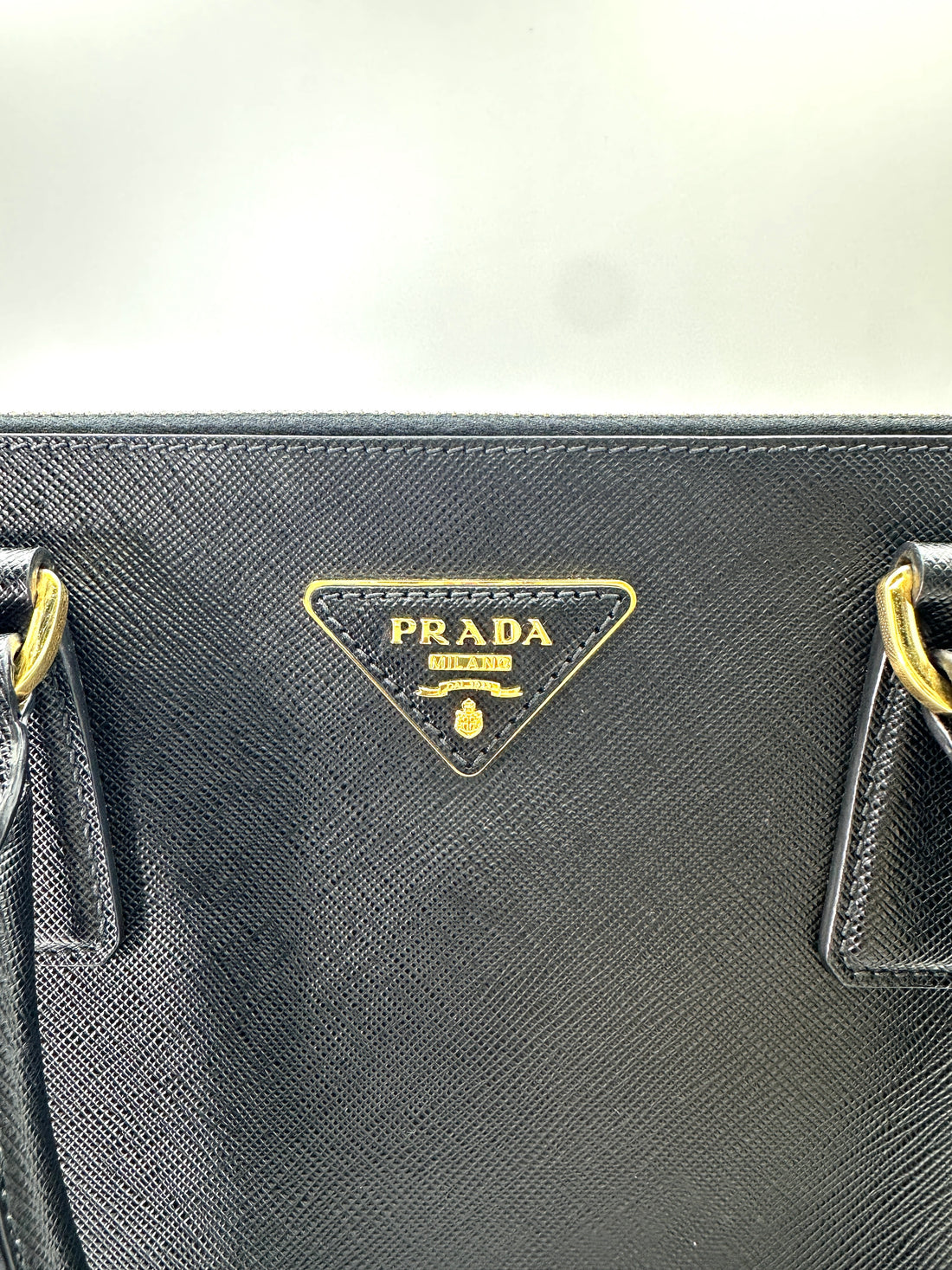 Prada Galleria Black Saffiano Lux Leather Handle Bag PR275