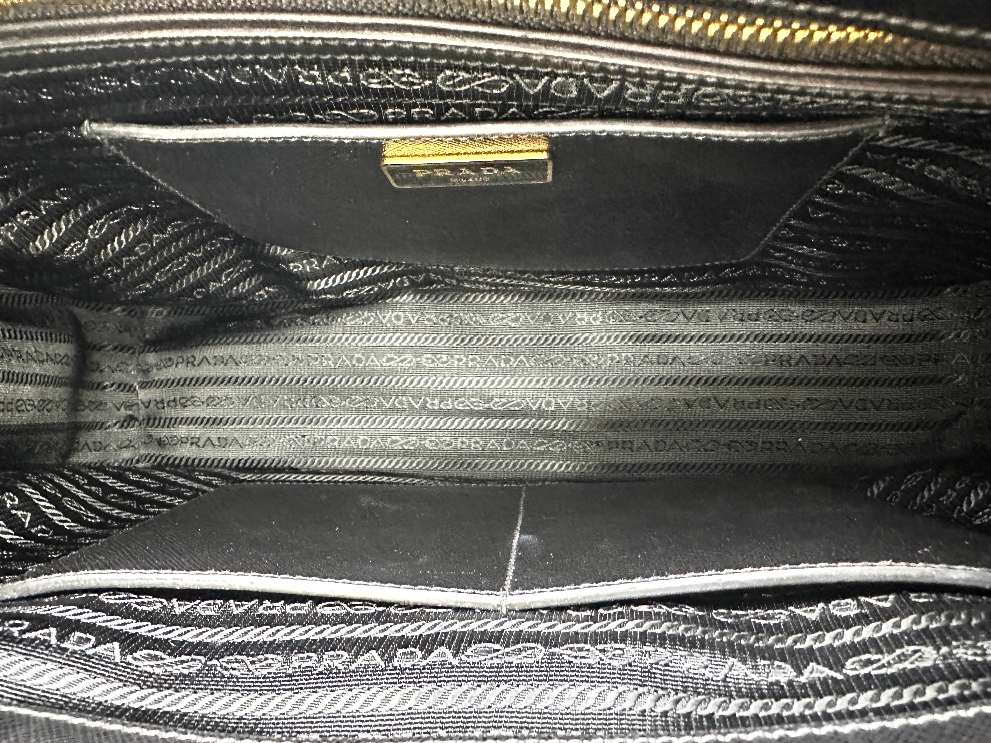 Prada Galleria Black Saffiano Lux Leather Handle Bag PR275