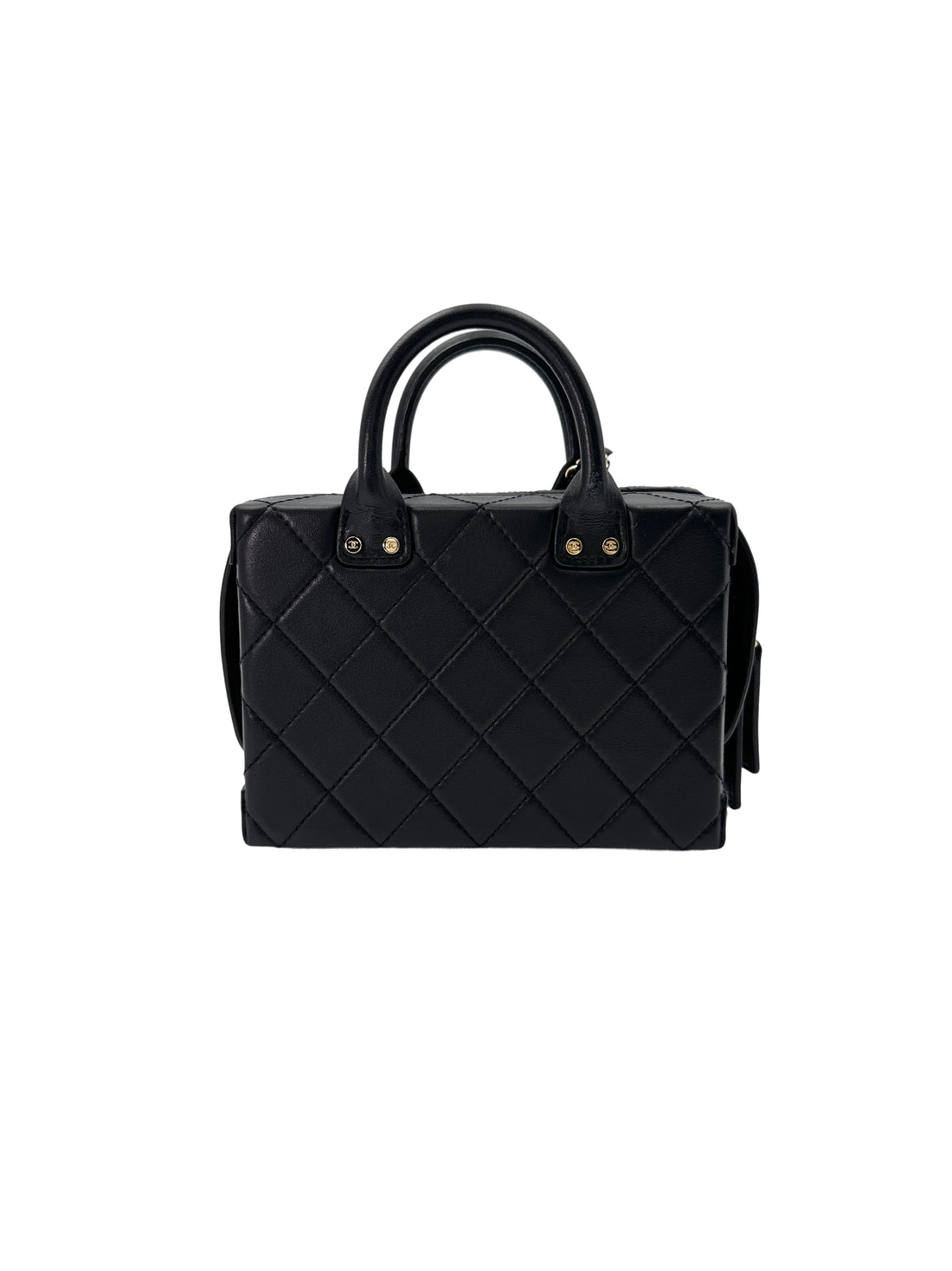 Chanel 22B Black Quilted Leather Handle Bag(N5***N8) CC1808